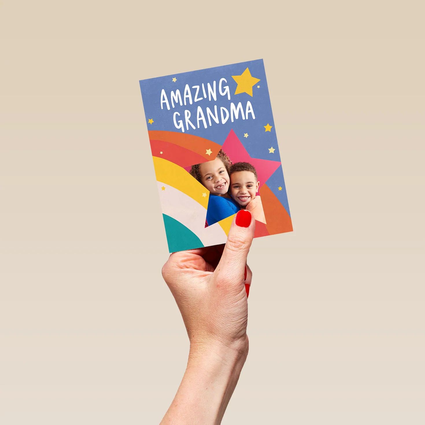 Personalised Amazing Grandma Star Rainbow Photo Card - Image 4