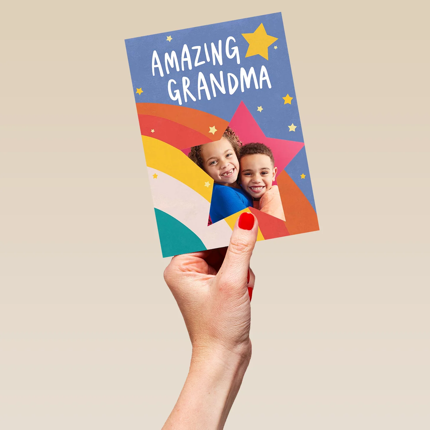Personalised Amazing Grandma Star Rainbow Photo Card - Image 5