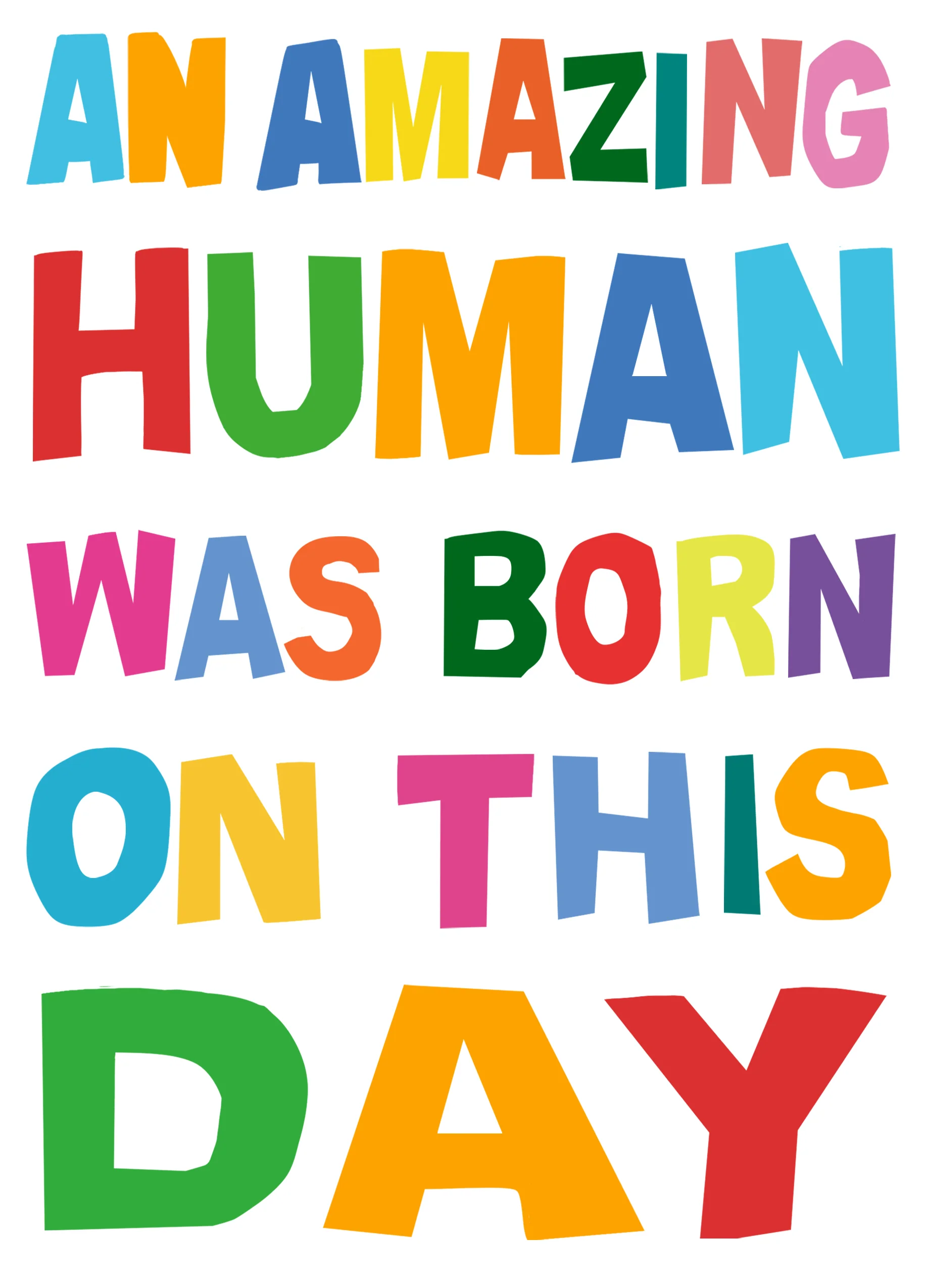 Personalised Amazing Human Colourful Card
