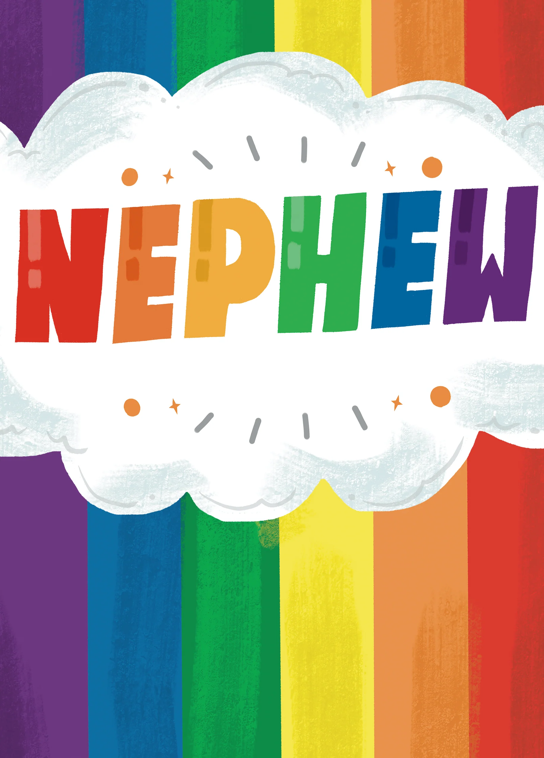 Personalised Amazing Nephew Rainbow Birthday Card