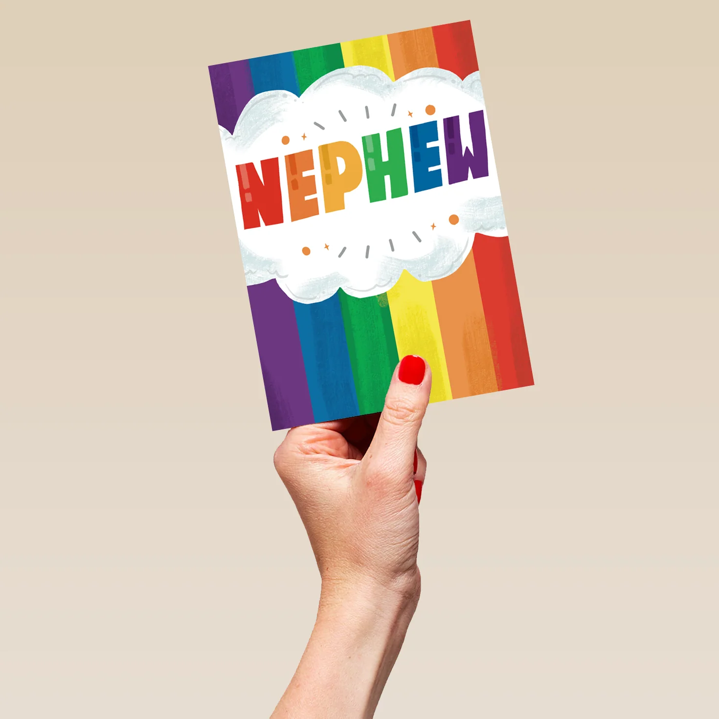 Personalised Amazing Nephew Rainbow Birthday Card - Image 5