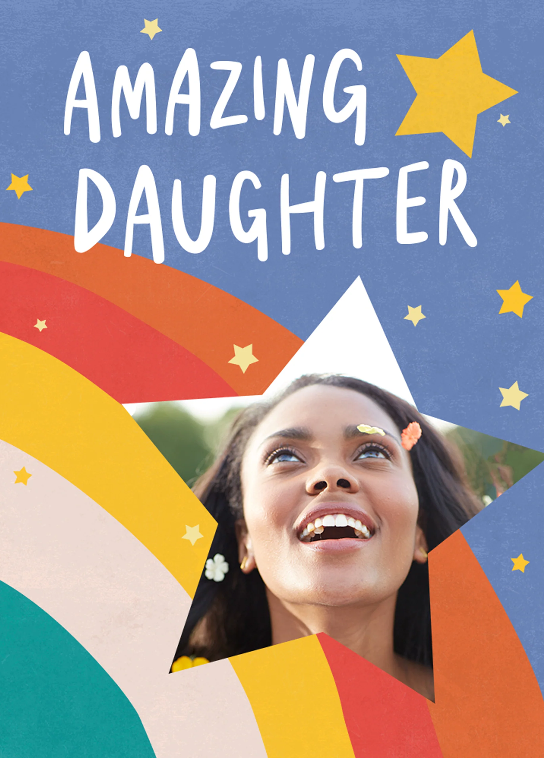 Personalised Amazing Rainbow Photo Card For Daughter