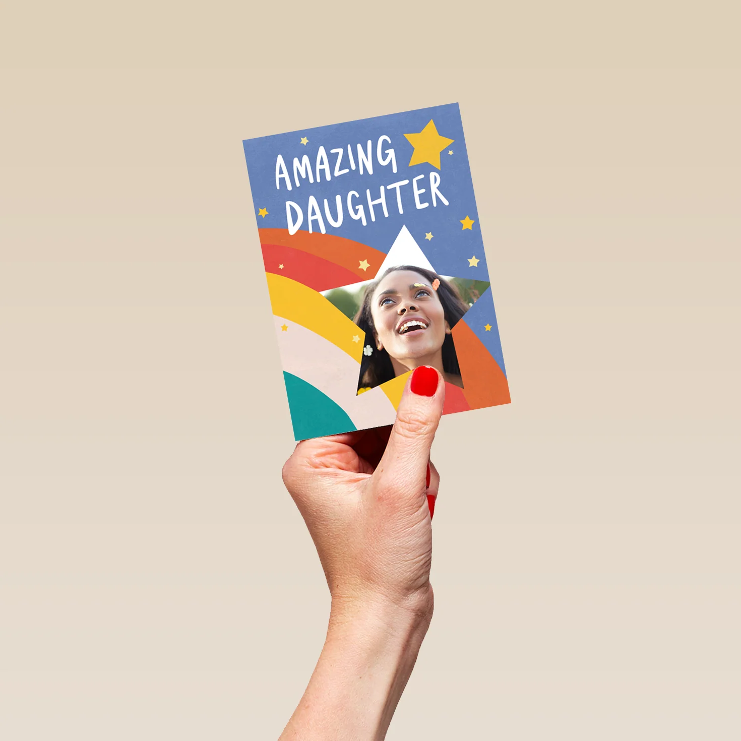 Personalised Amazing Rainbow Photo Card For Daughter - Image 4