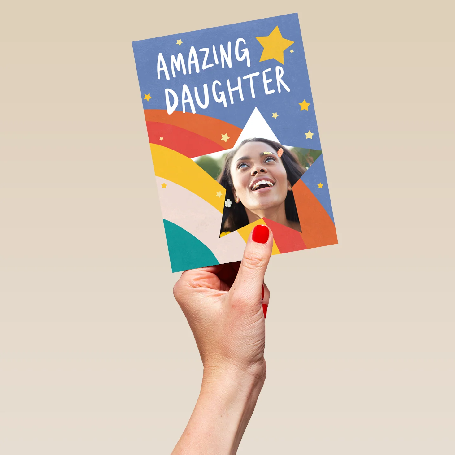 Personalised Amazing Rainbow Photo Card For Daughter - Image 5