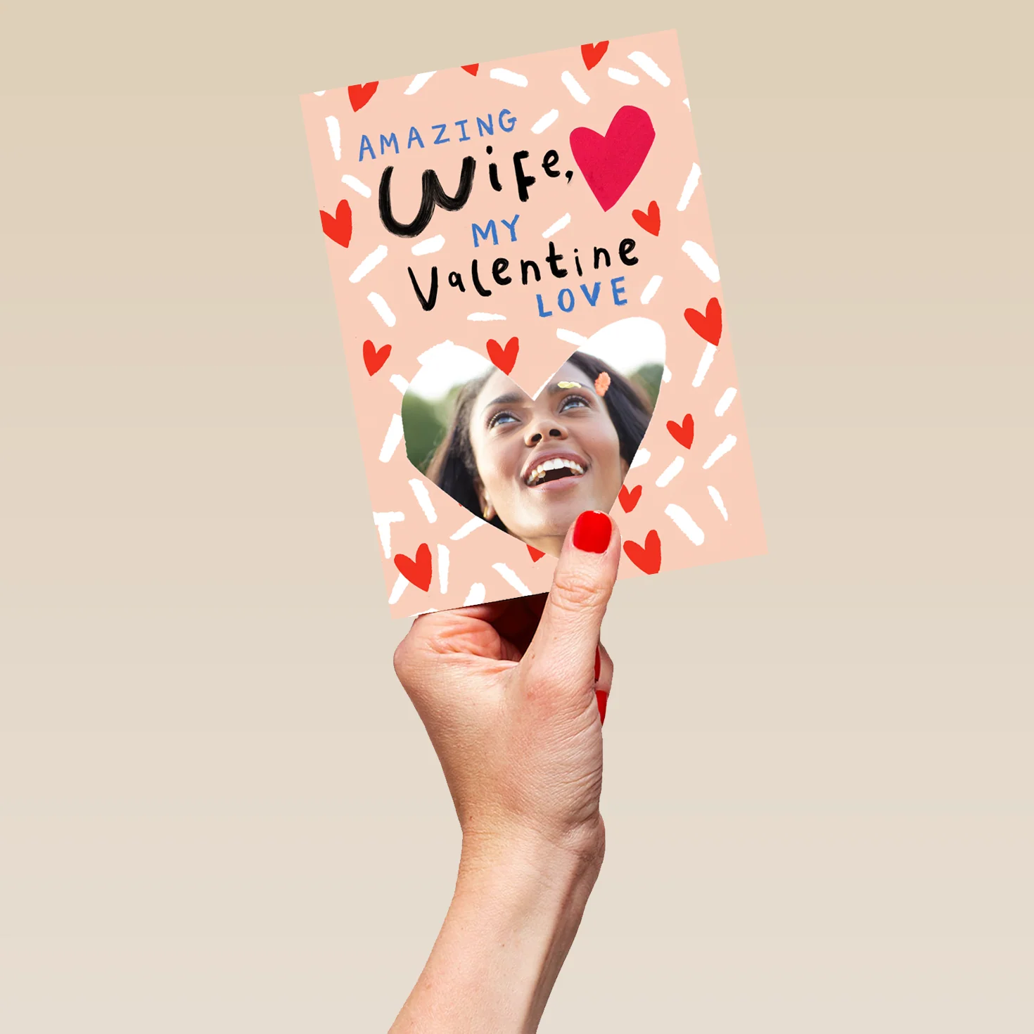 Personalised Amazing Wife Love Hearts Photo Upload Valentine's Day Card - Image 5