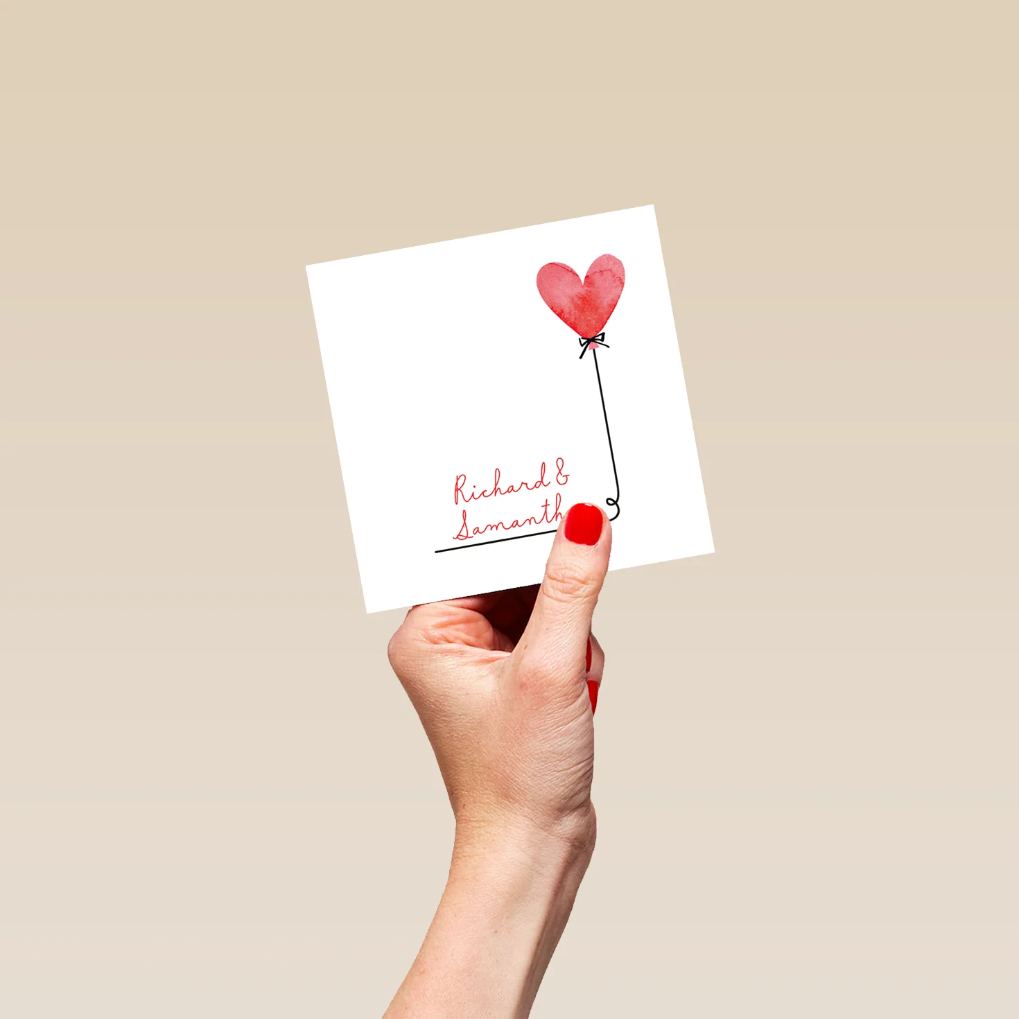 Personalised & Editable Simple Heart Balloon Valentine's Day Card - Image 4