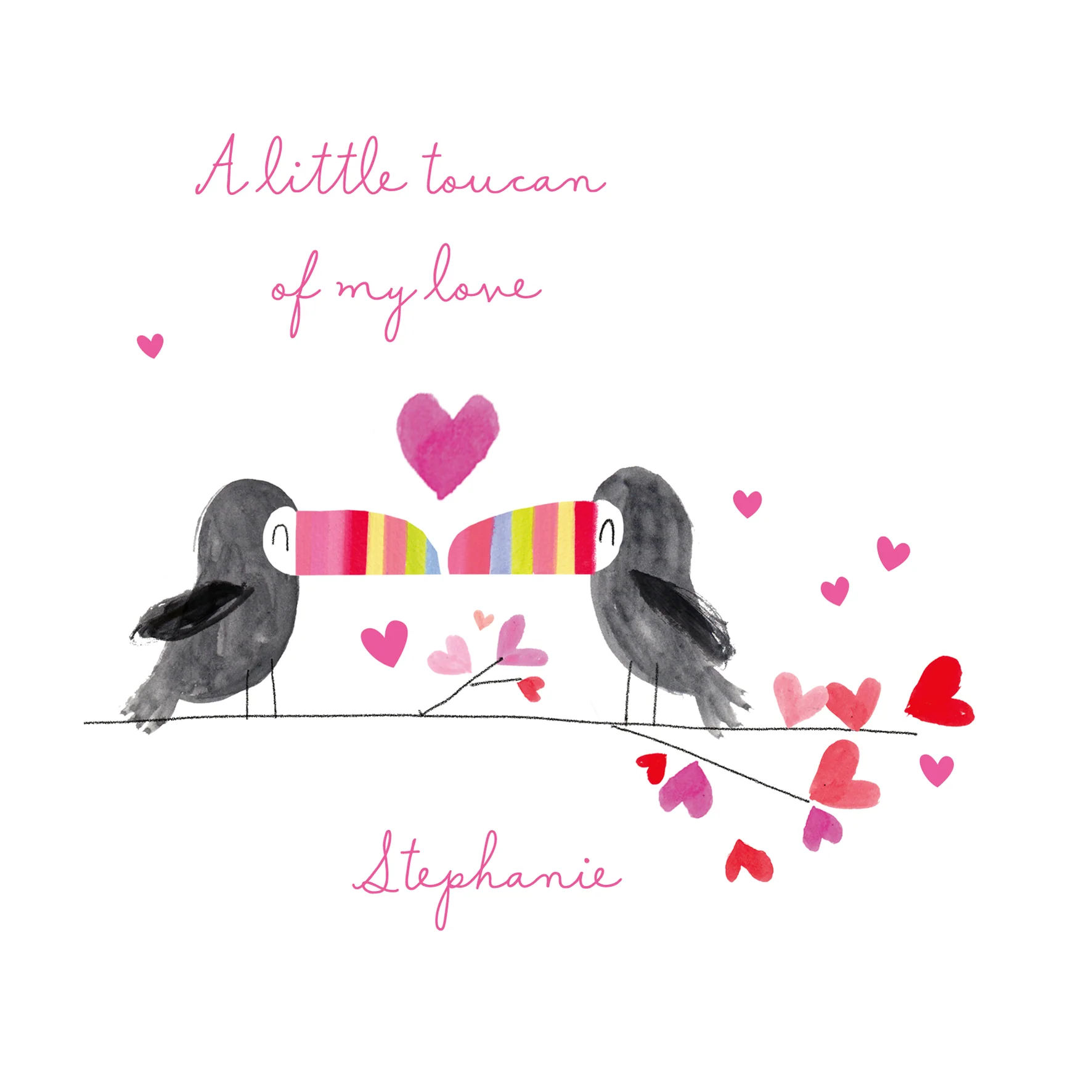 Personalised & Editable Toucan Love Valentine's Day Card