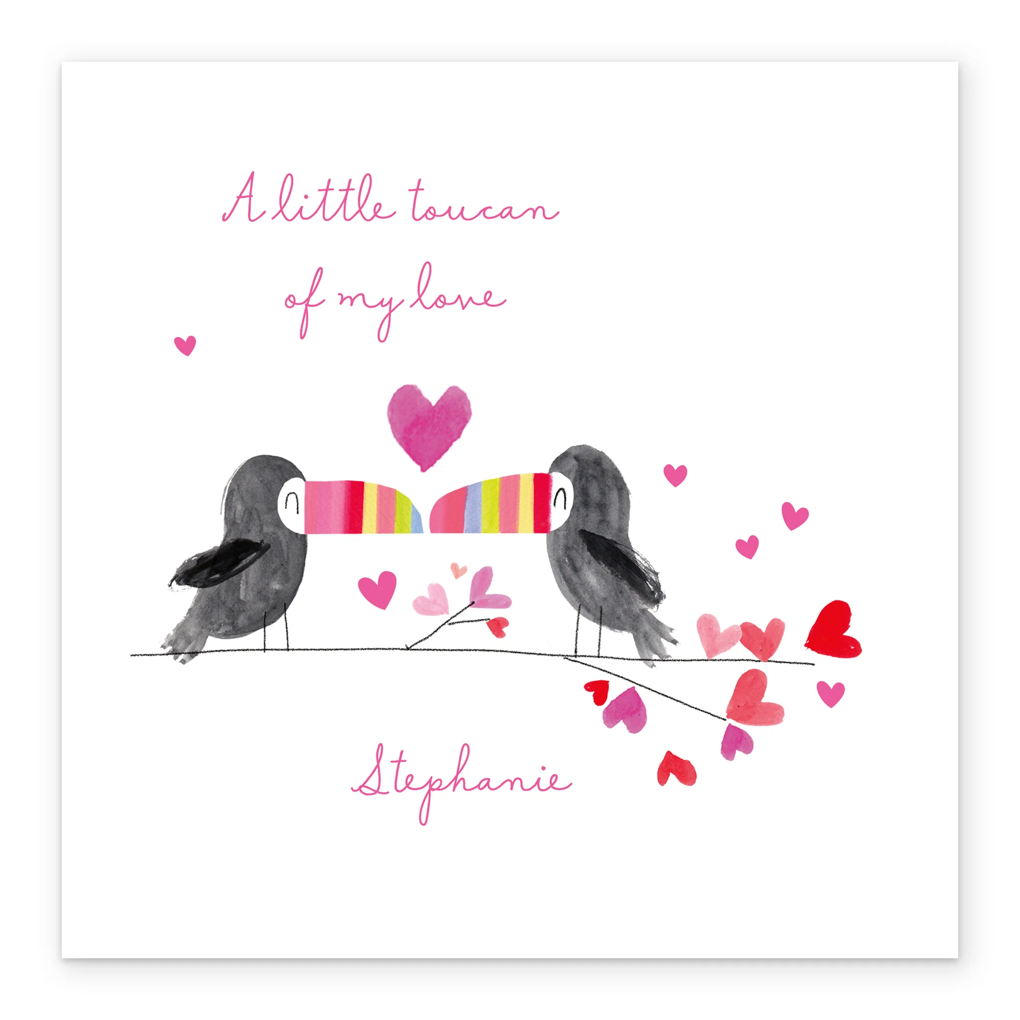 Personalised & Editable Toucan Love Valentine's Day Card - Image 2