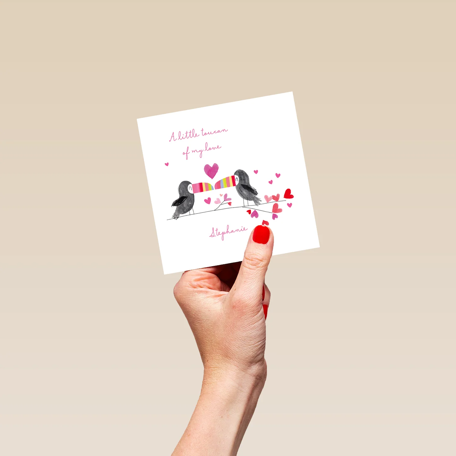 Personalised & Editable Toucan Love Valentine's Day Card - Image 4