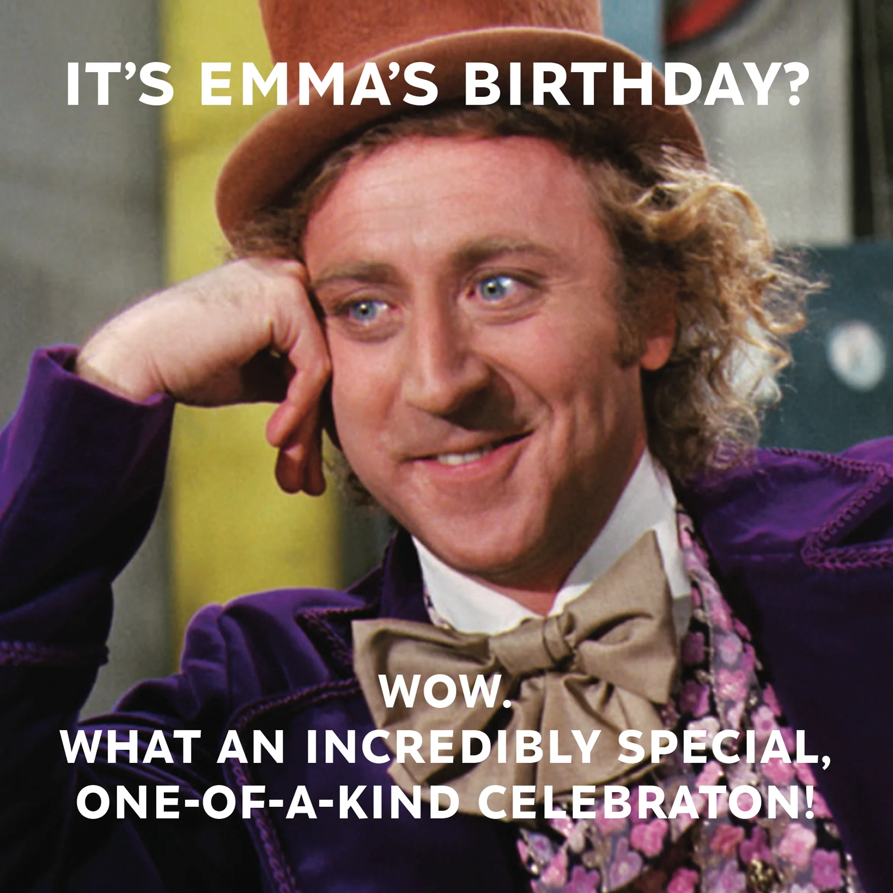 Personalised & Editable Willy Wonka Movie Birthday Card