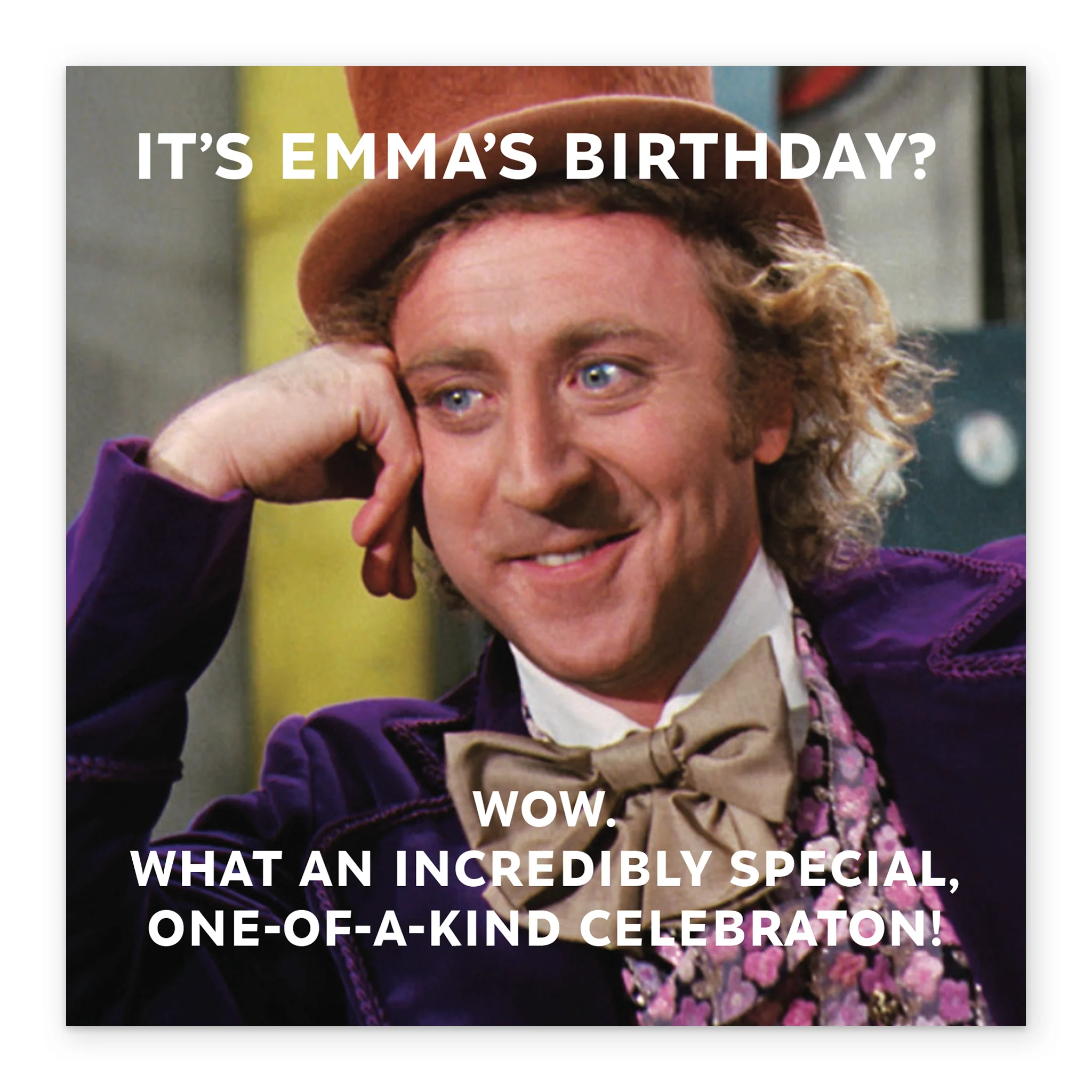 Personalised & Editable Willy Wonka Movie Birthday Card - Image 2