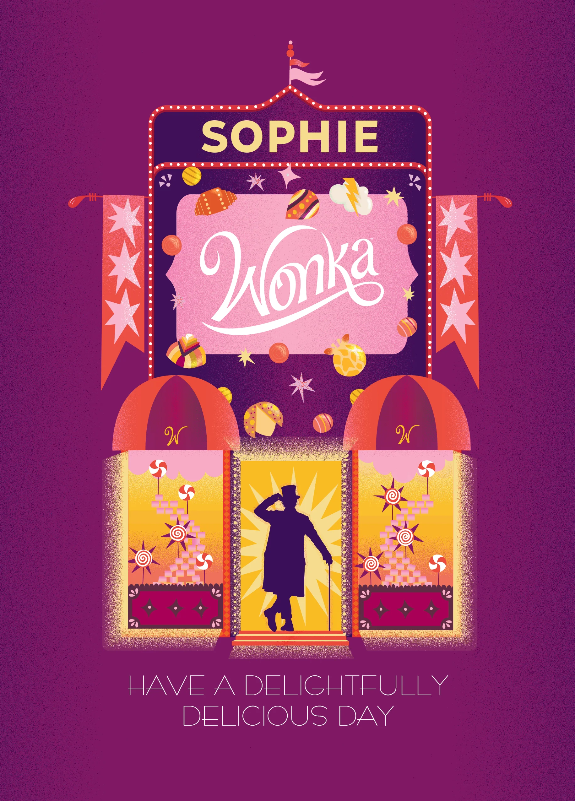Personalised & Editable Wonka Chocolate Shop Birthday Card