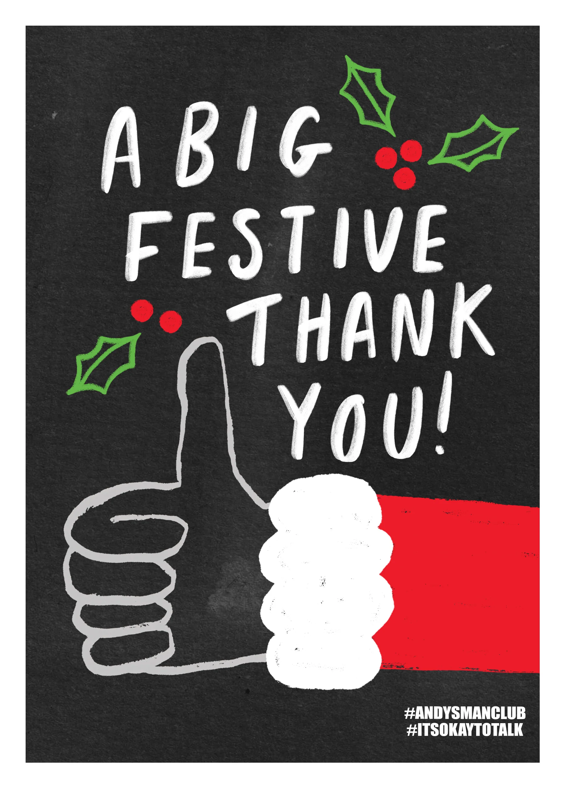 Personalised Andy's Man Club Festive Thank You Card