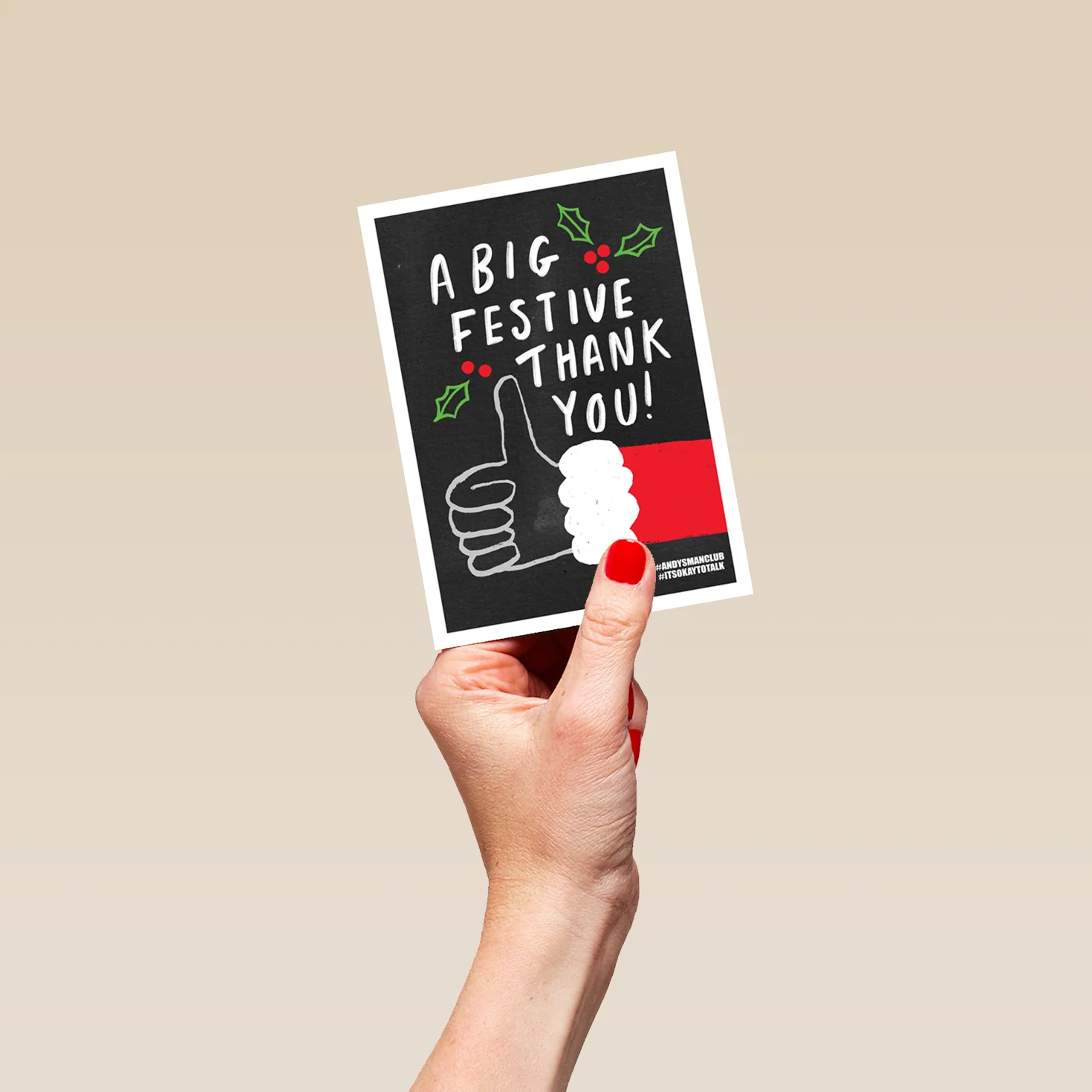 Personalised Andy's Man Club Festive Thank You Card - Image 4