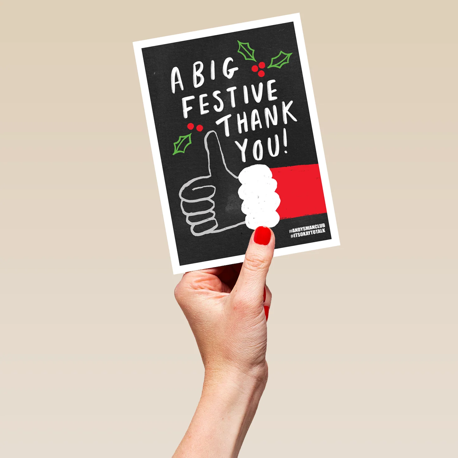 Personalised Andy's Man Club Festive Thank You Card - Image 5