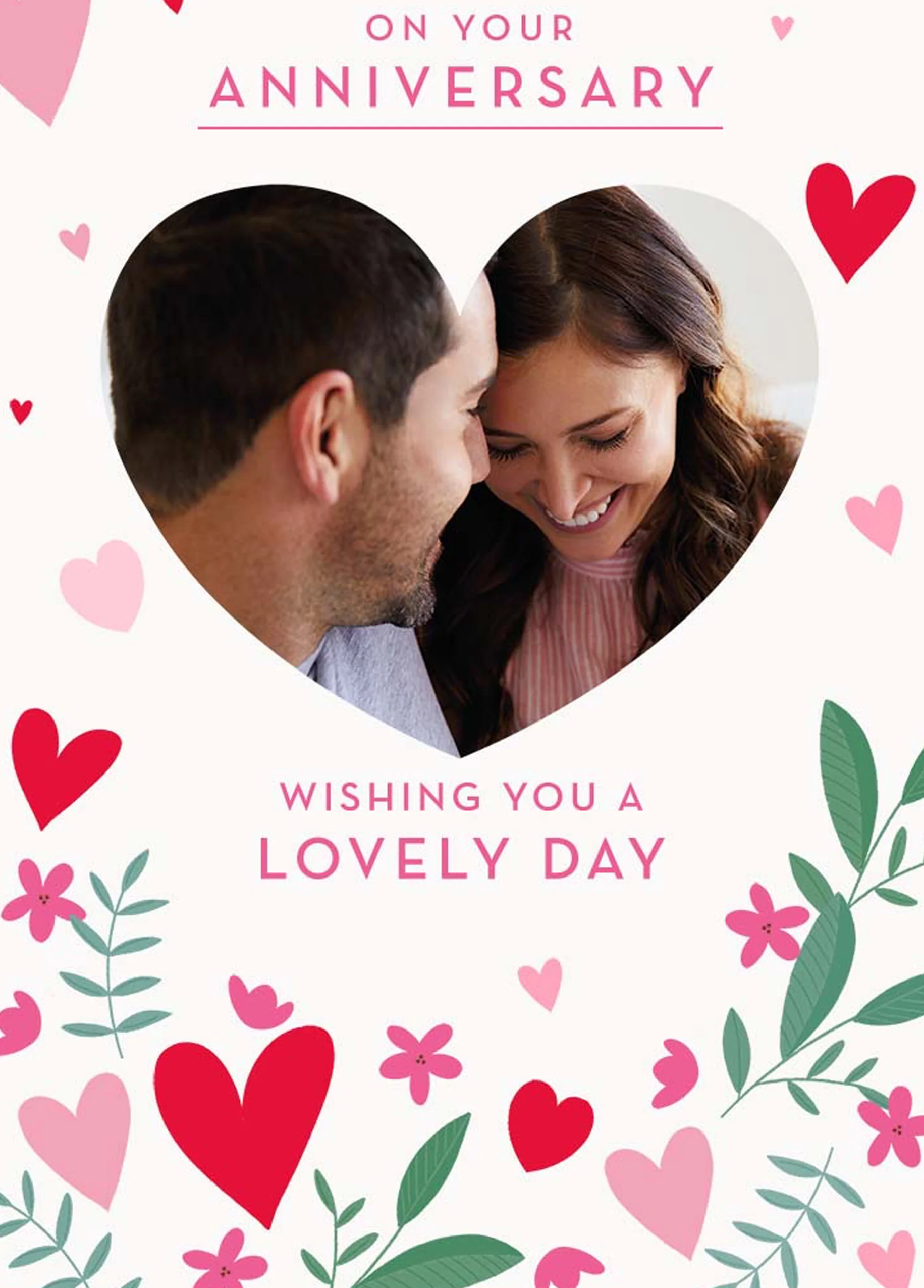 Personalised Anniversary Love Hearts Photo Card