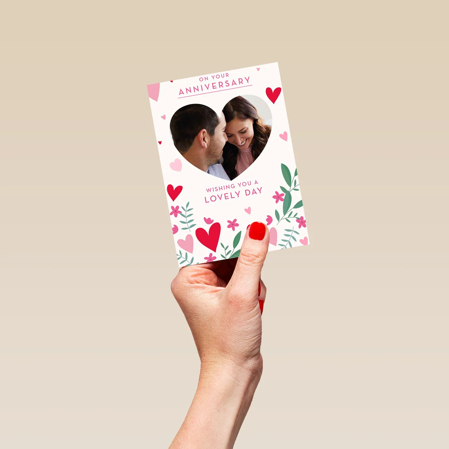 Personalised Anniversary Love Hearts Photo Card - Image 4