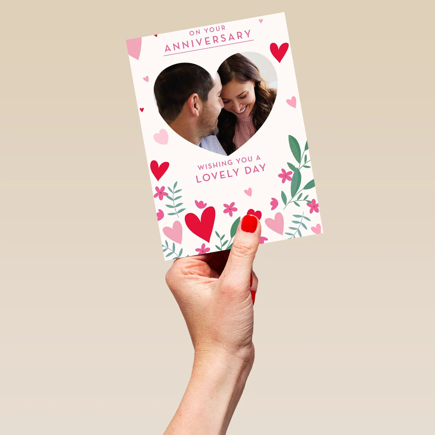 Personalised Anniversary Love Hearts Photo Card - Image 5