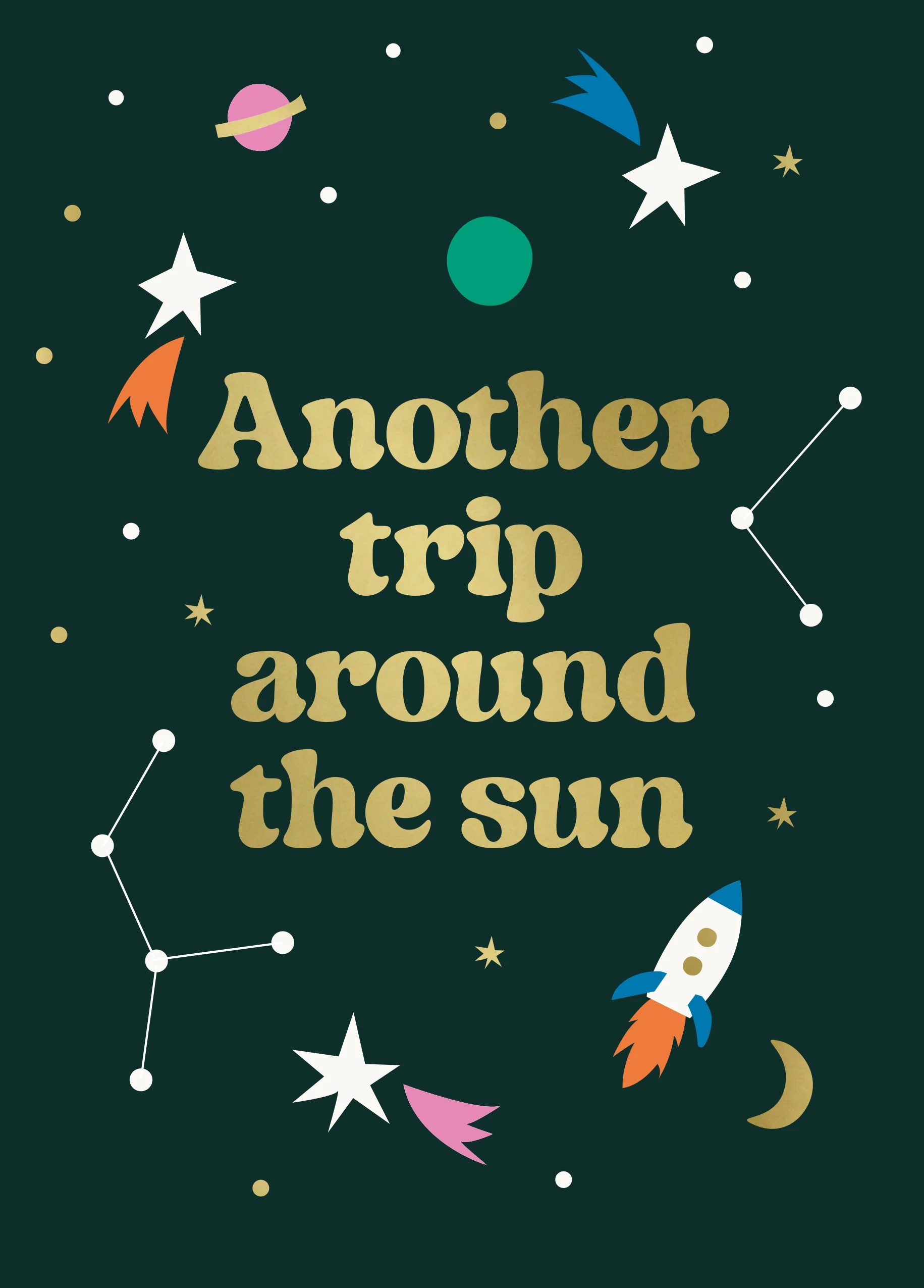 Personalised 'Another Trip Around the Sun' Birthday Card