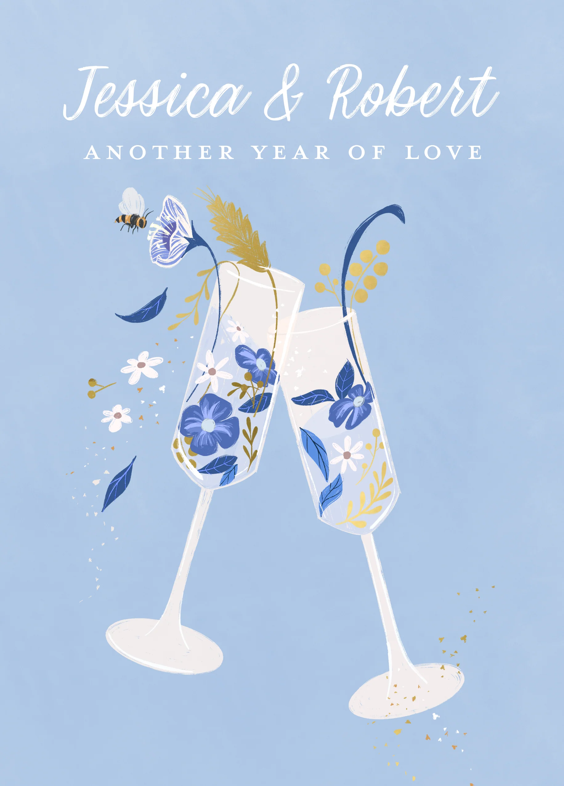 Personalised 'Another Year of Love' Anniversary Card