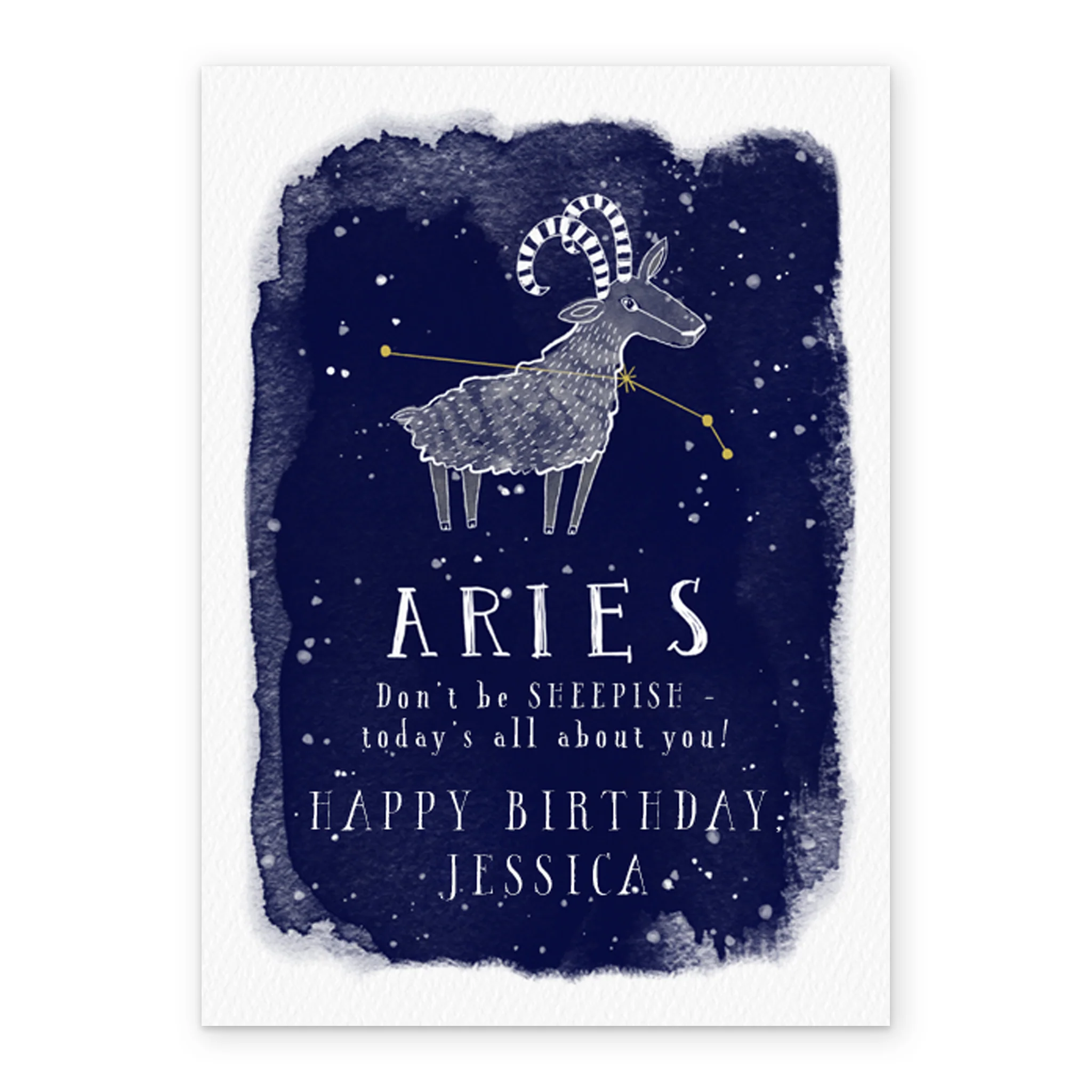 Personalised Aries Zodiac Symbol Card - Image 2