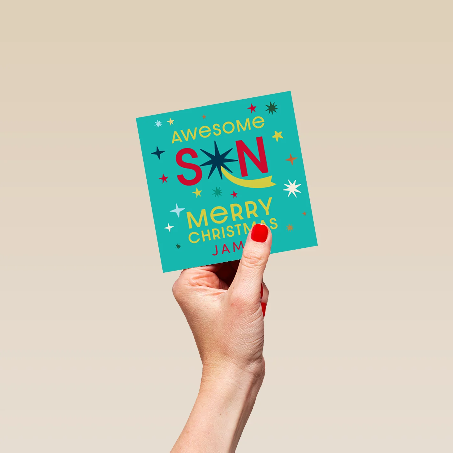 Personalised Awesome Son Shooting Star Christmas Card - Image 4