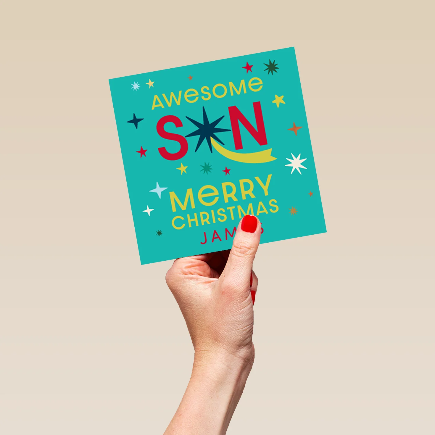 Personalised Awesome Son Shooting Star Christmas Card - Image 5