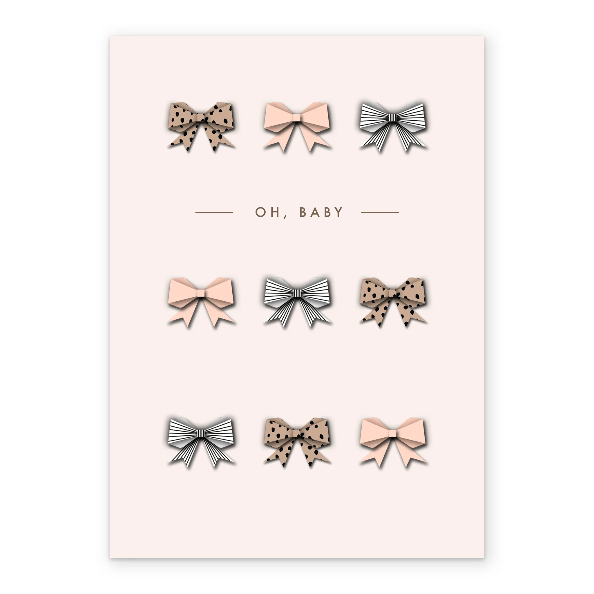 Personalised Baby Congratulations Card - Multi Bow Design - Image 2