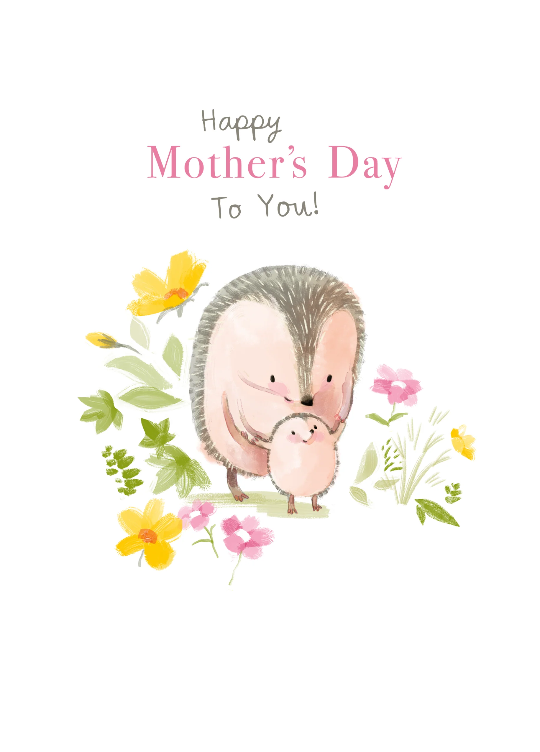 Personalised Baby Hedgehogs Illustration Mother's Day Card