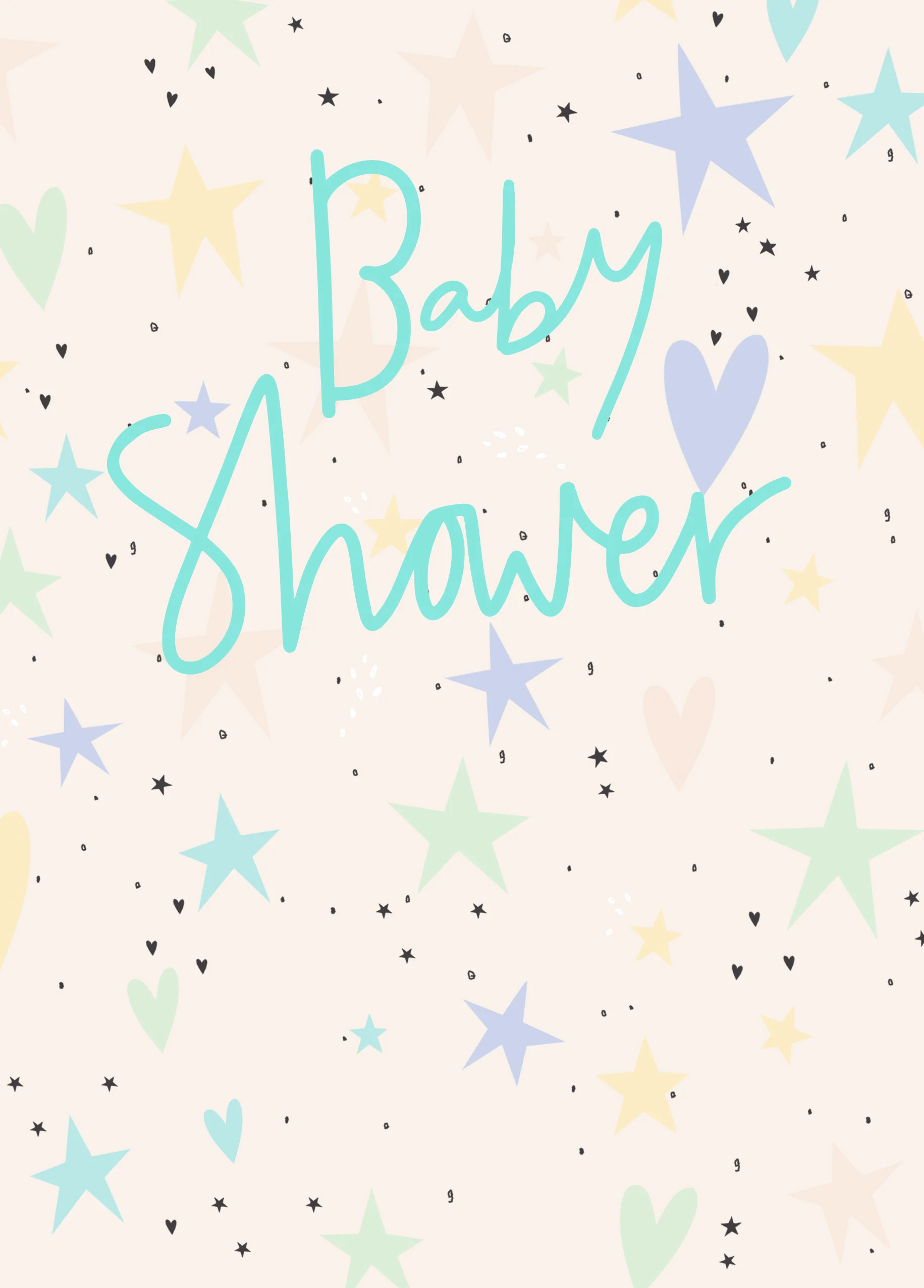 Personalised Baby Shower Celebration Stars Card
