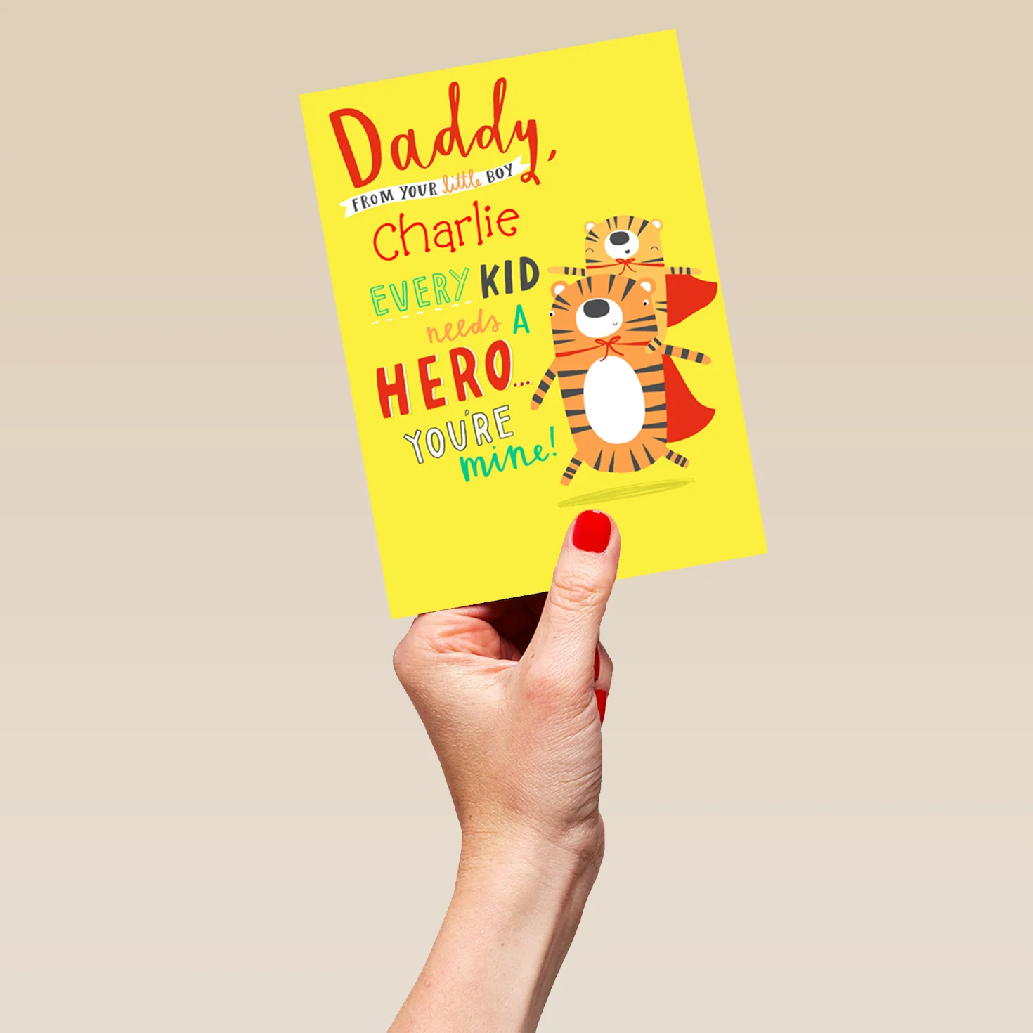 Personalised Baby Tiger Daddy Birthday Card - Image 5