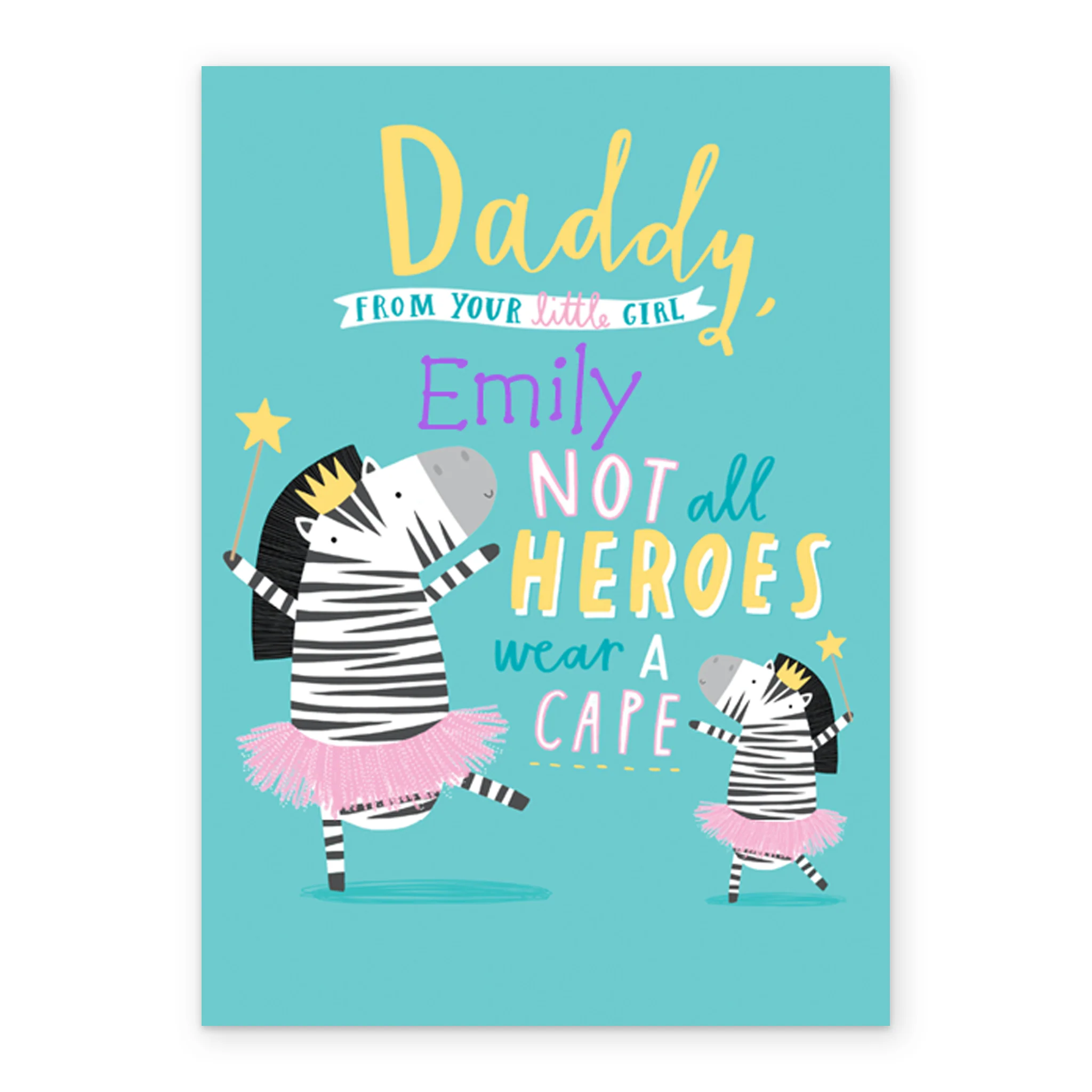 Personalised Baby Zebra Daddy Birthday Card - Image 2