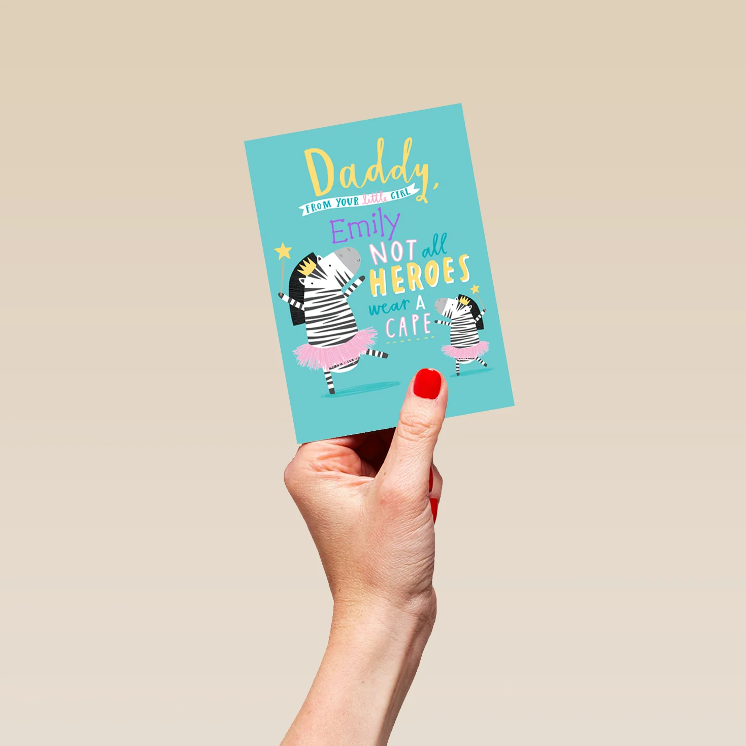Personalised Baby Zebra Daddy Birthday Card - Image 4