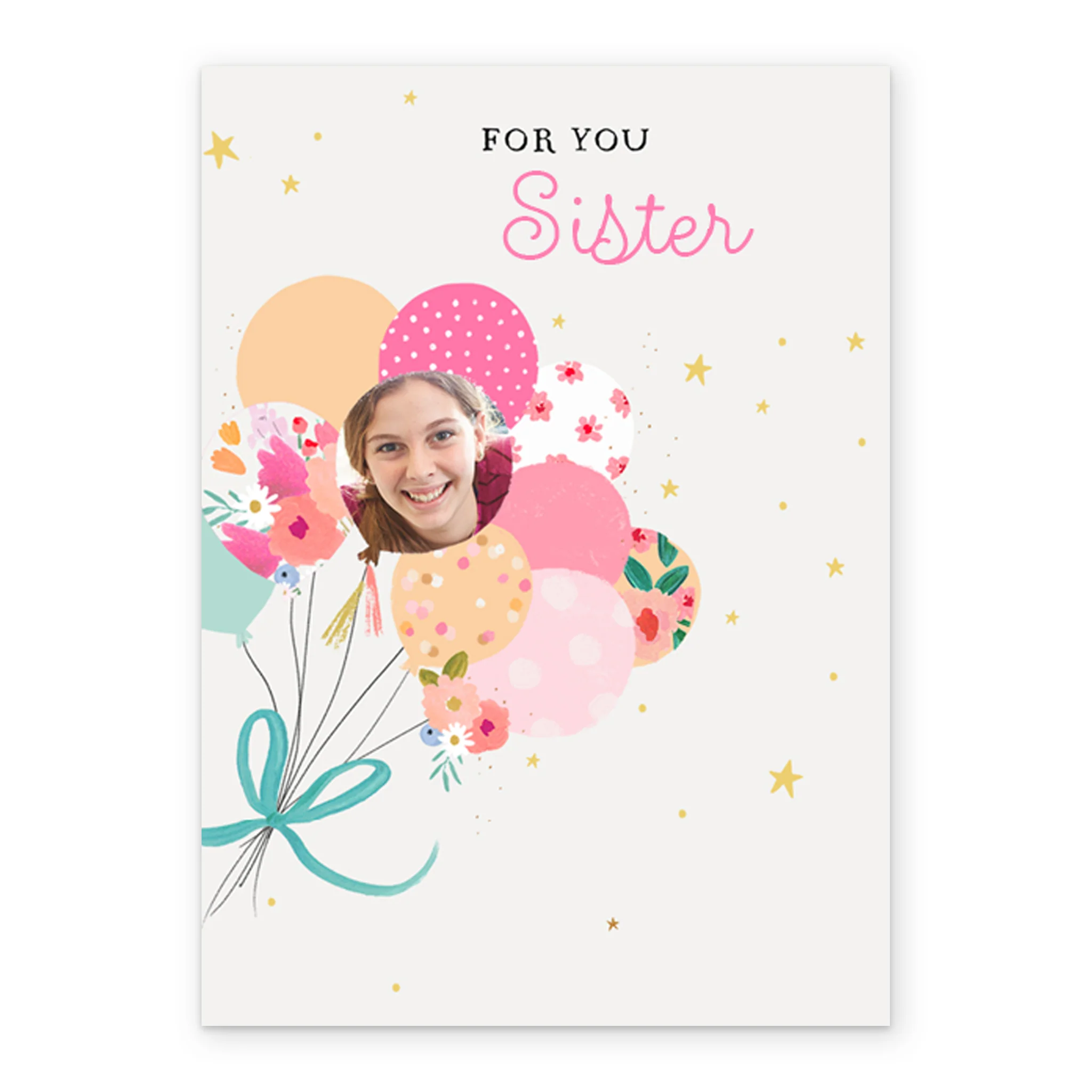 Personalised Balloons Photo Card For Sister - Image 2