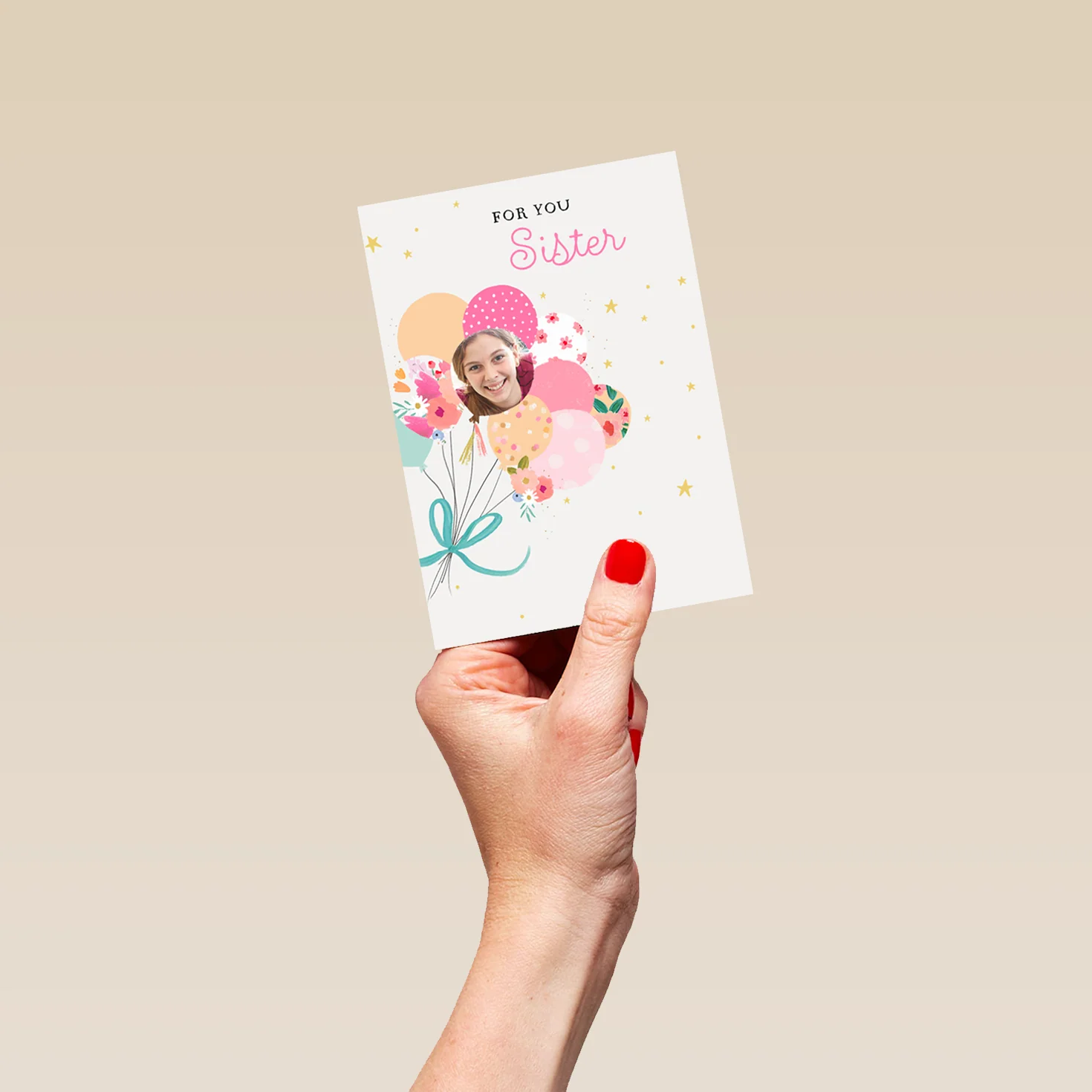 Personalised Balloons Photo Card For Sister - Image 4