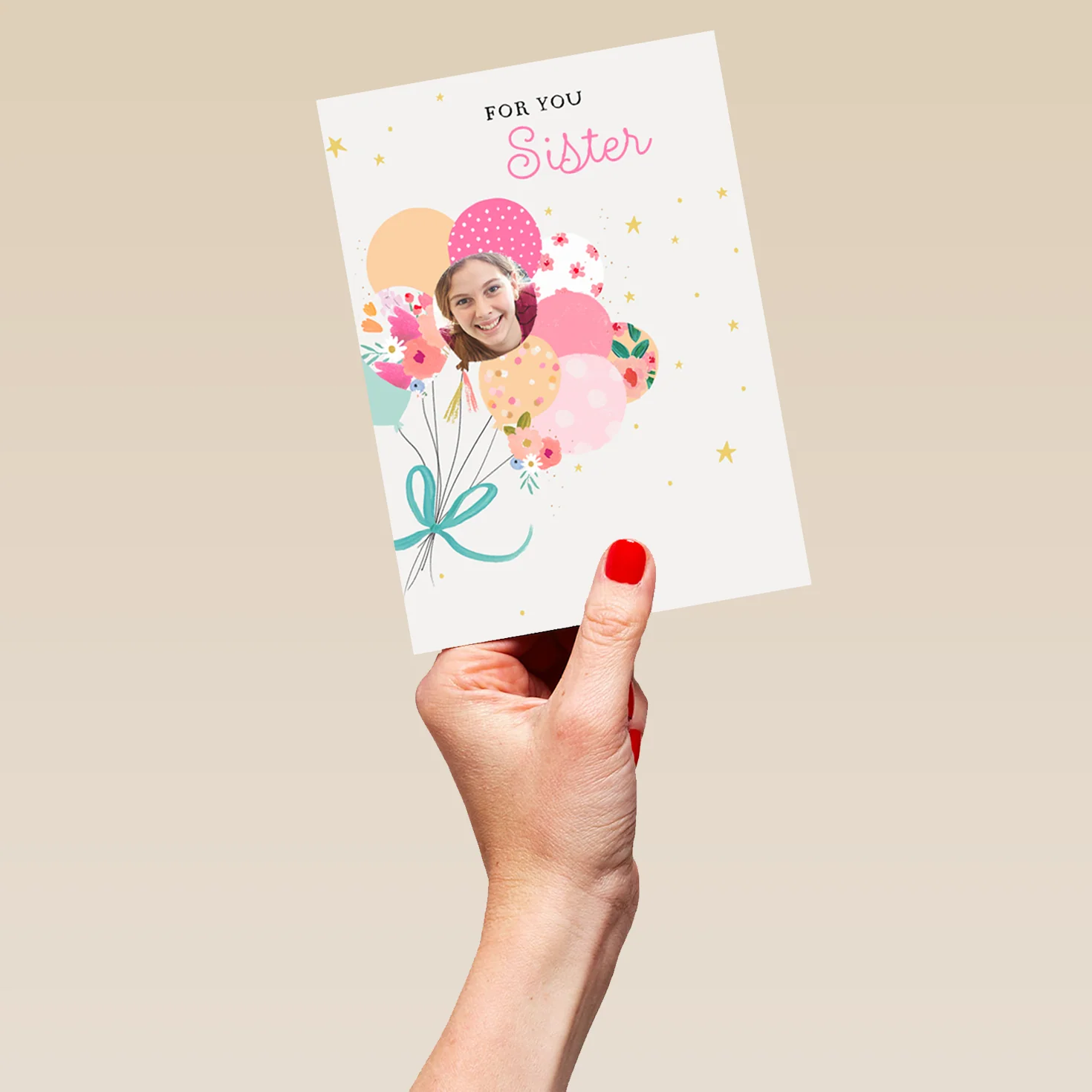 Personalised Balloons Photo Card For Sister - Image 5