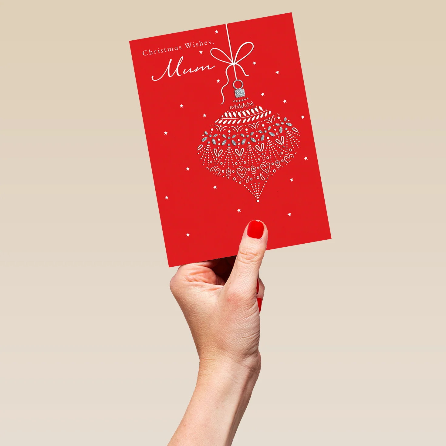Personalised Bauble Christmas Card For Mum - Image 5