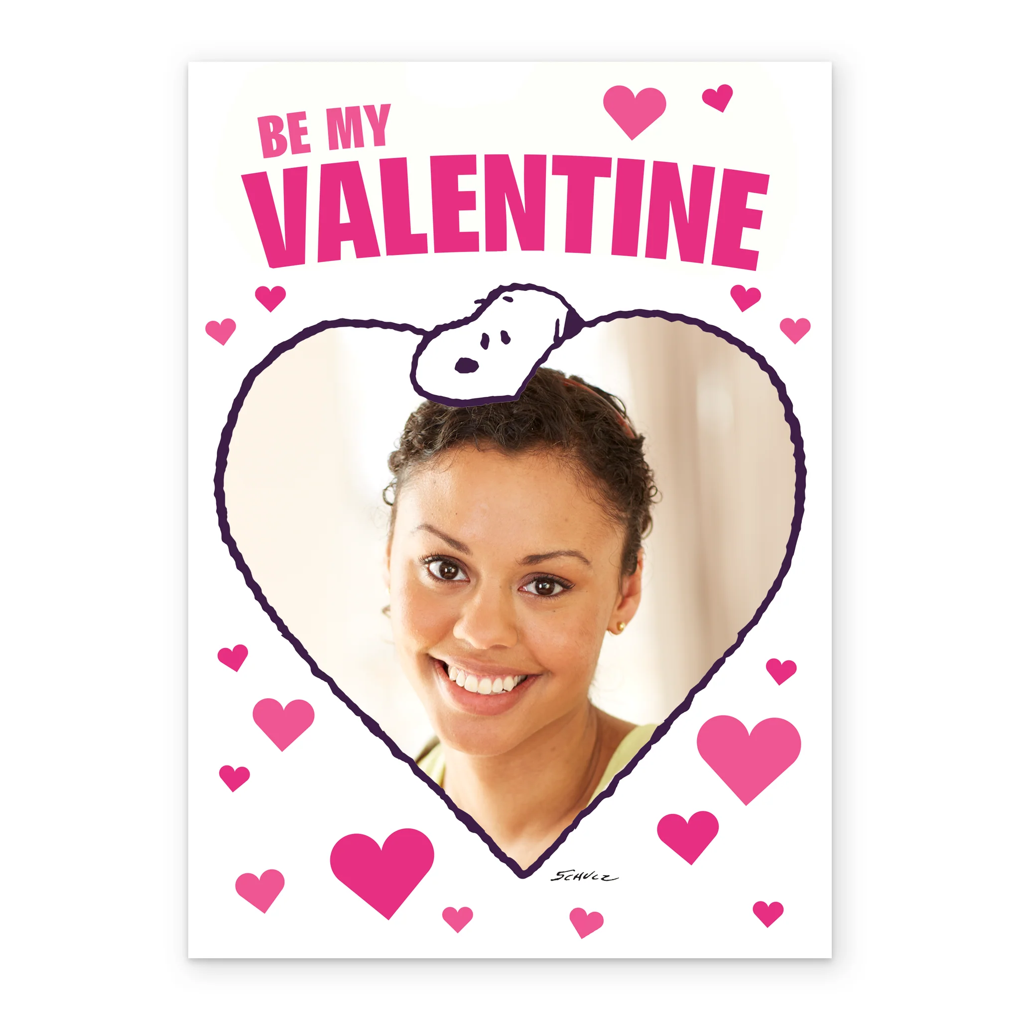 Personalised Be My Valentine SNOOPY Valentine's Day Photo Upload Card - Image 2
