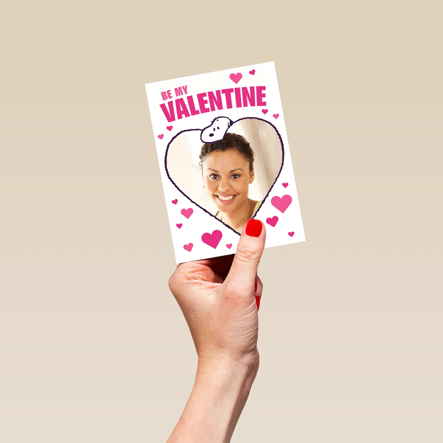 Personalised Be My Valentine SNOOPY Valentine's Day Photo Upload Card - Image 4