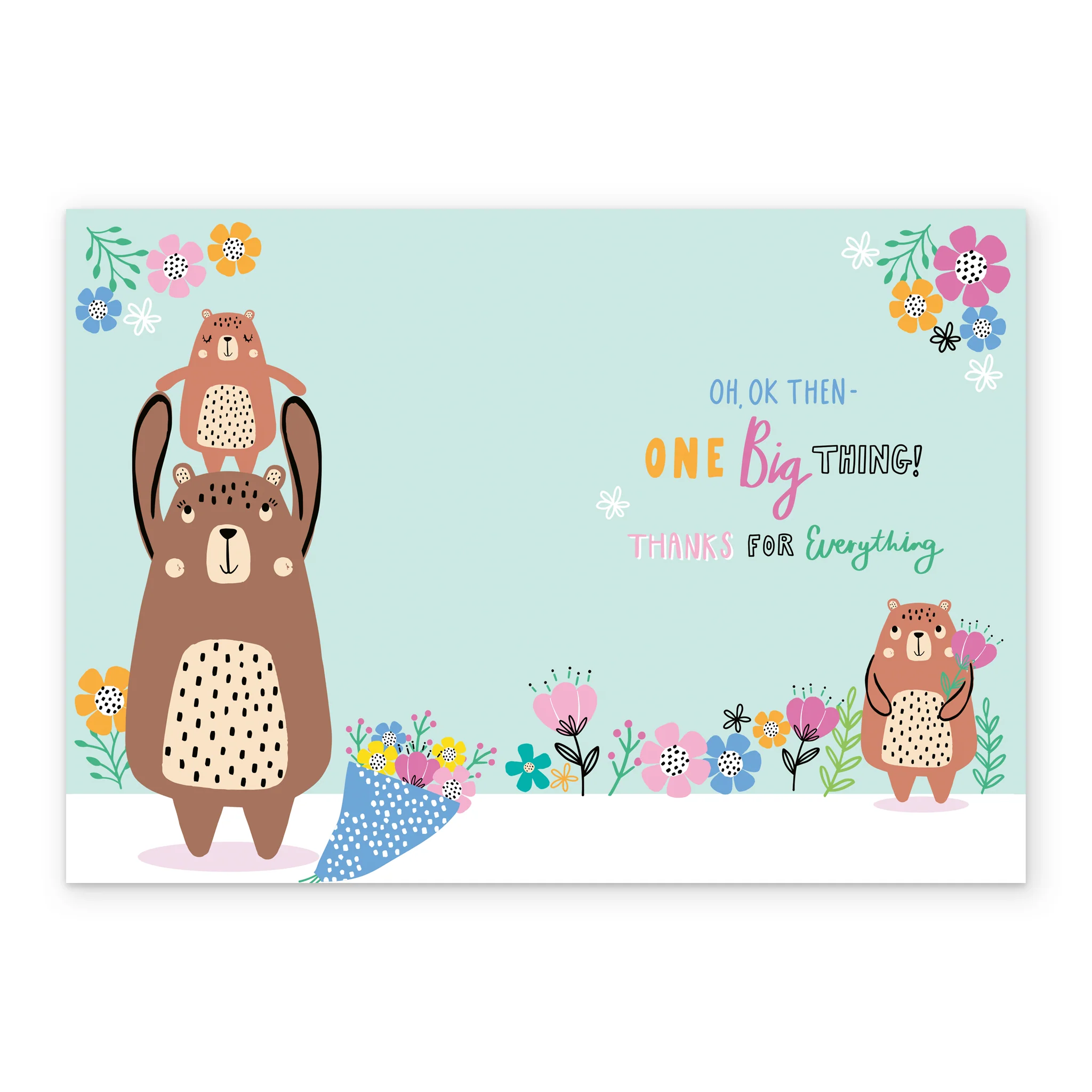 Personalised Bear & Flowers Say One Little Thing Mother's Day Card - Image 3