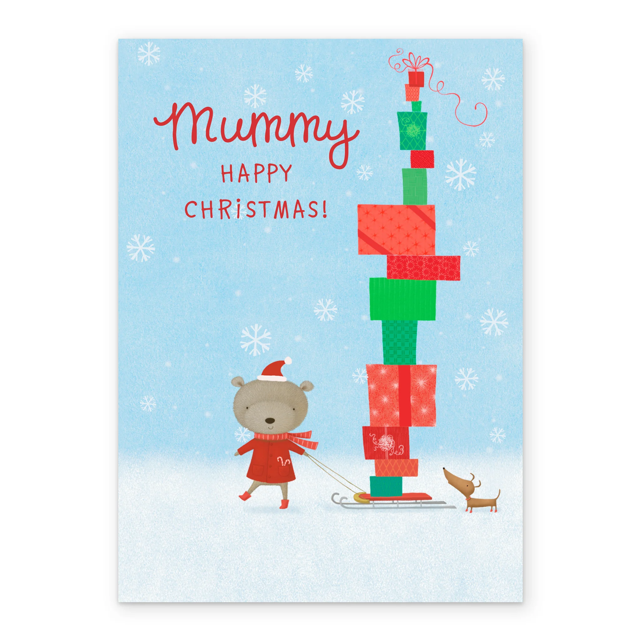 Personalised Bear & Gifts Christmas Card for Mummy - Image 2