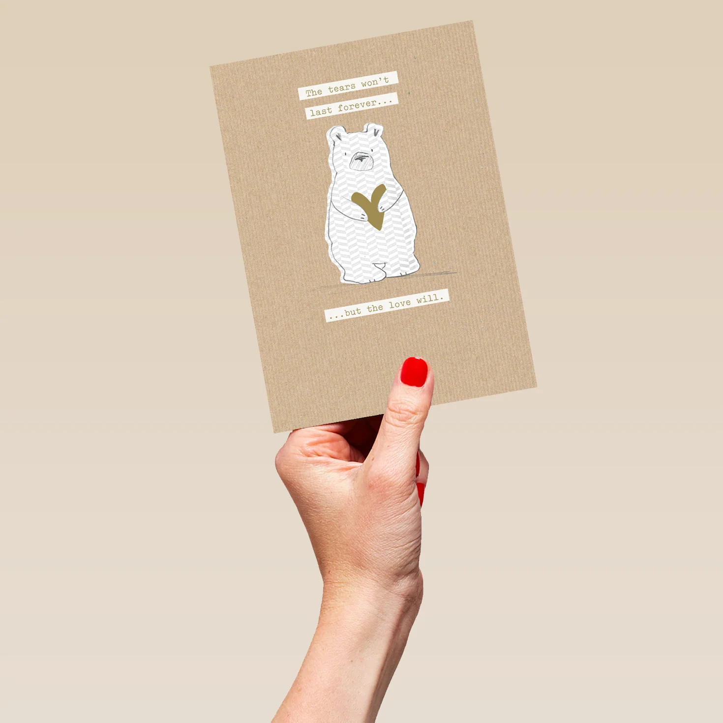Personalised Bear with Heart Sorry For Your Loss Sympathy Card - Image 5