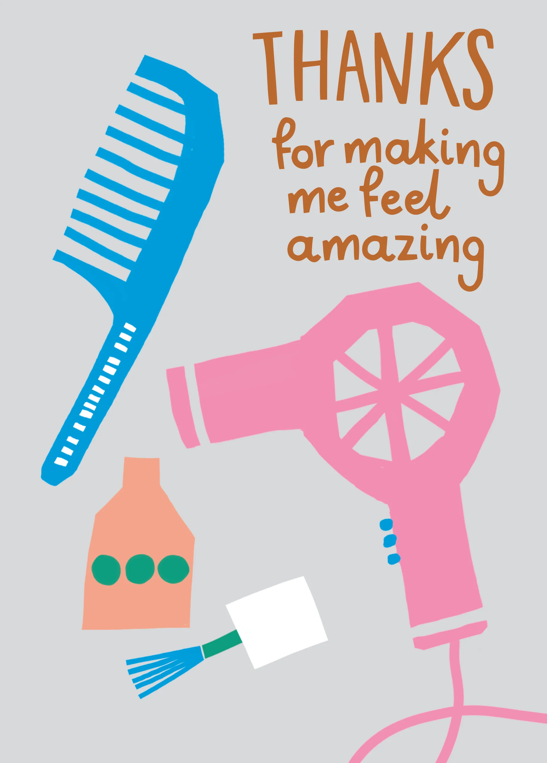 Personalised Beautician Hair & Nails Thank You Card