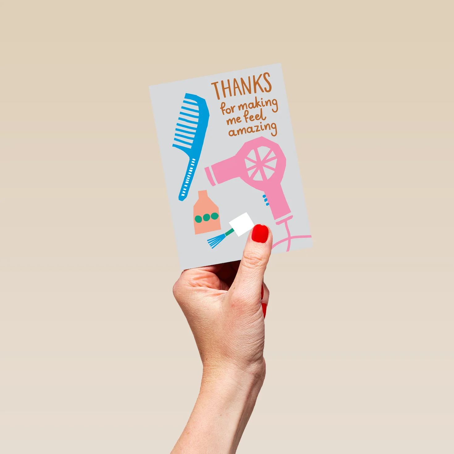 Personalised Beautician Hair & Nails Thank You Card - Image 4