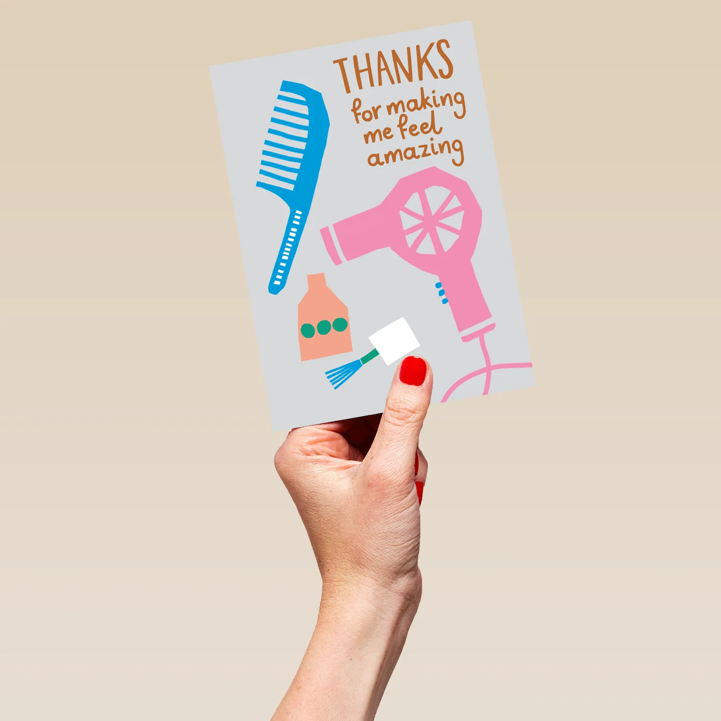 Personalised Beautician Hair & Nails Thank You Card - Image 5