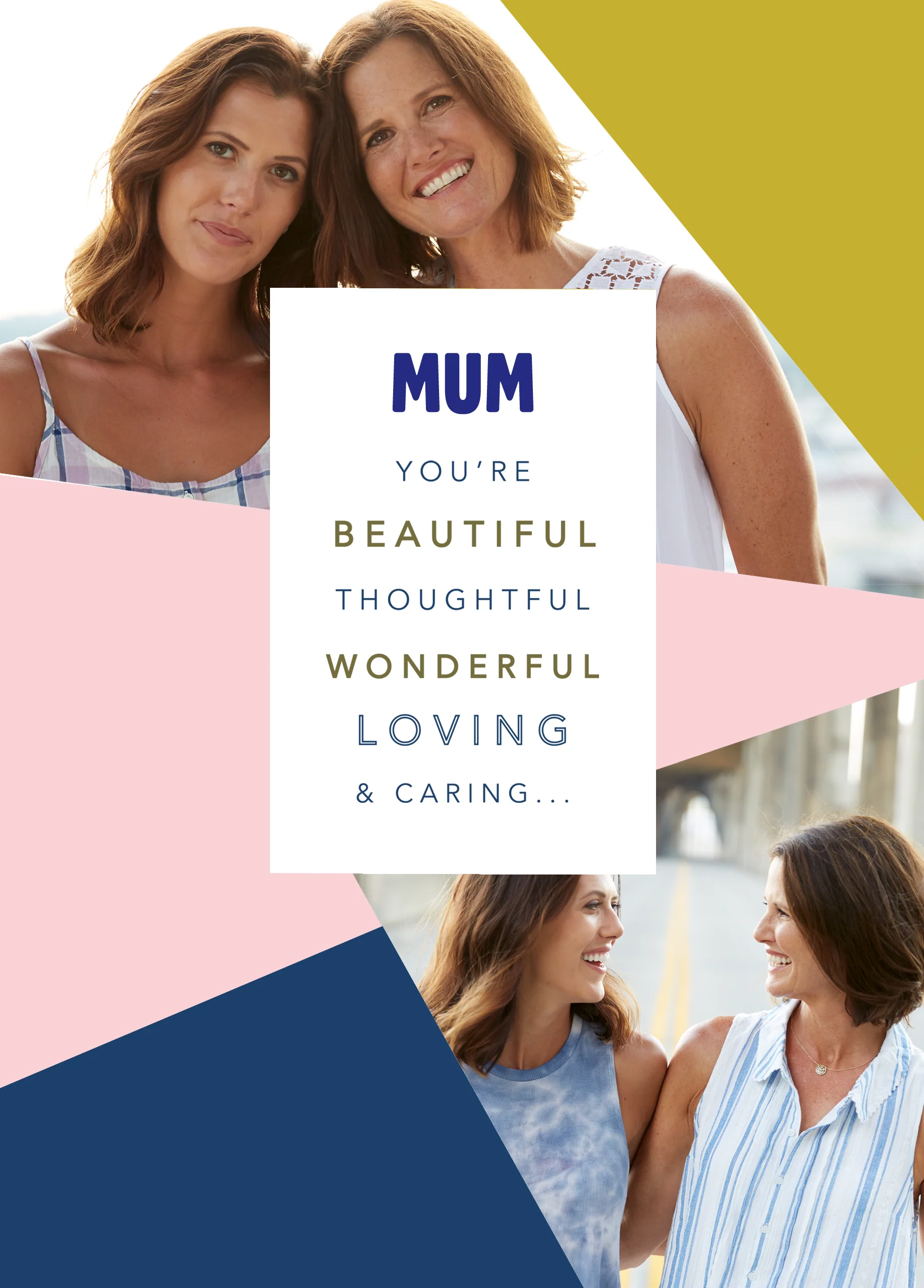 Personalised Beautiful Loving Caring Mother's Day Card For Mum