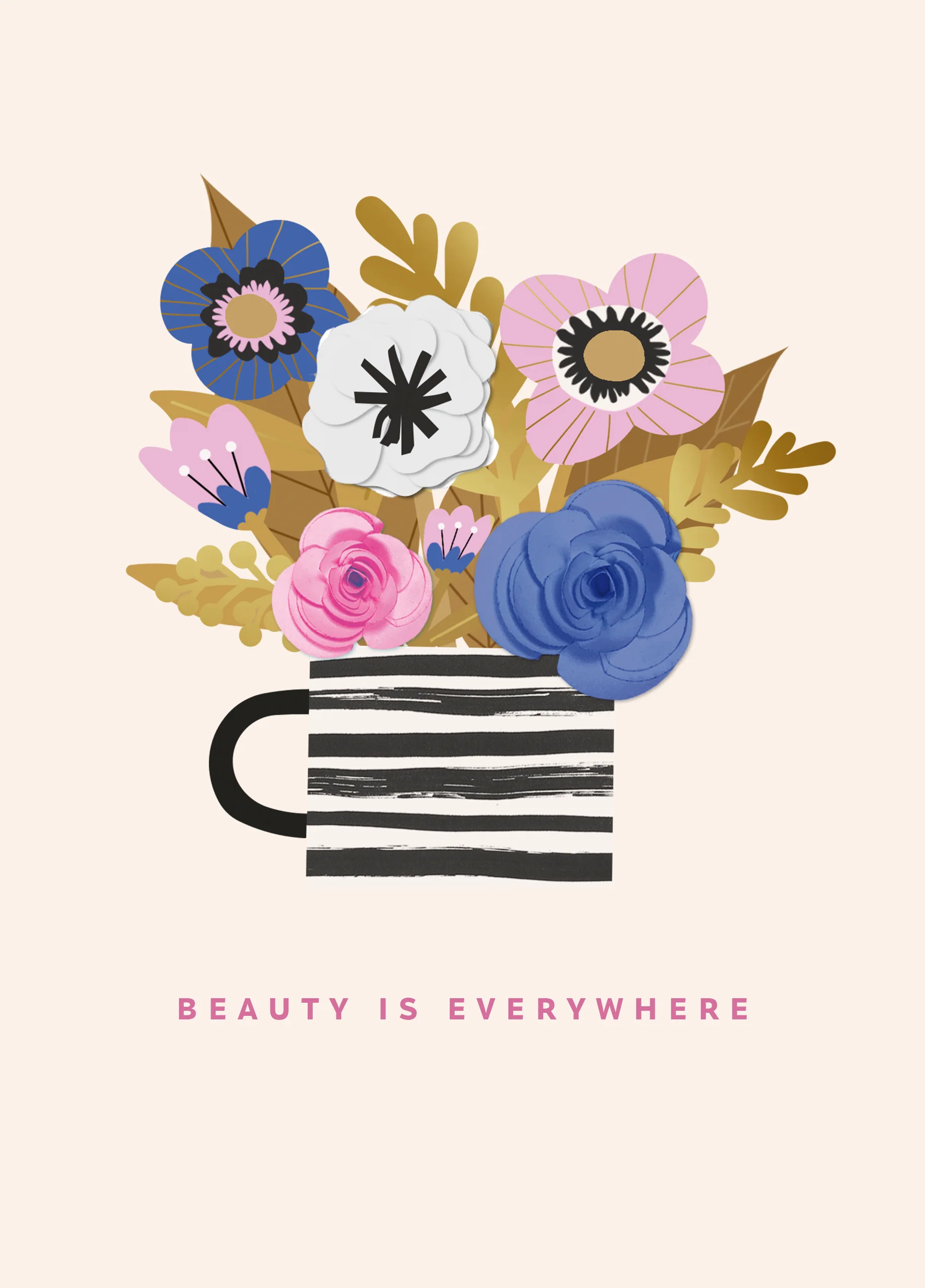 Personalised 'Beauty is Everywhere' Illustrated Floral Mother's Day Card