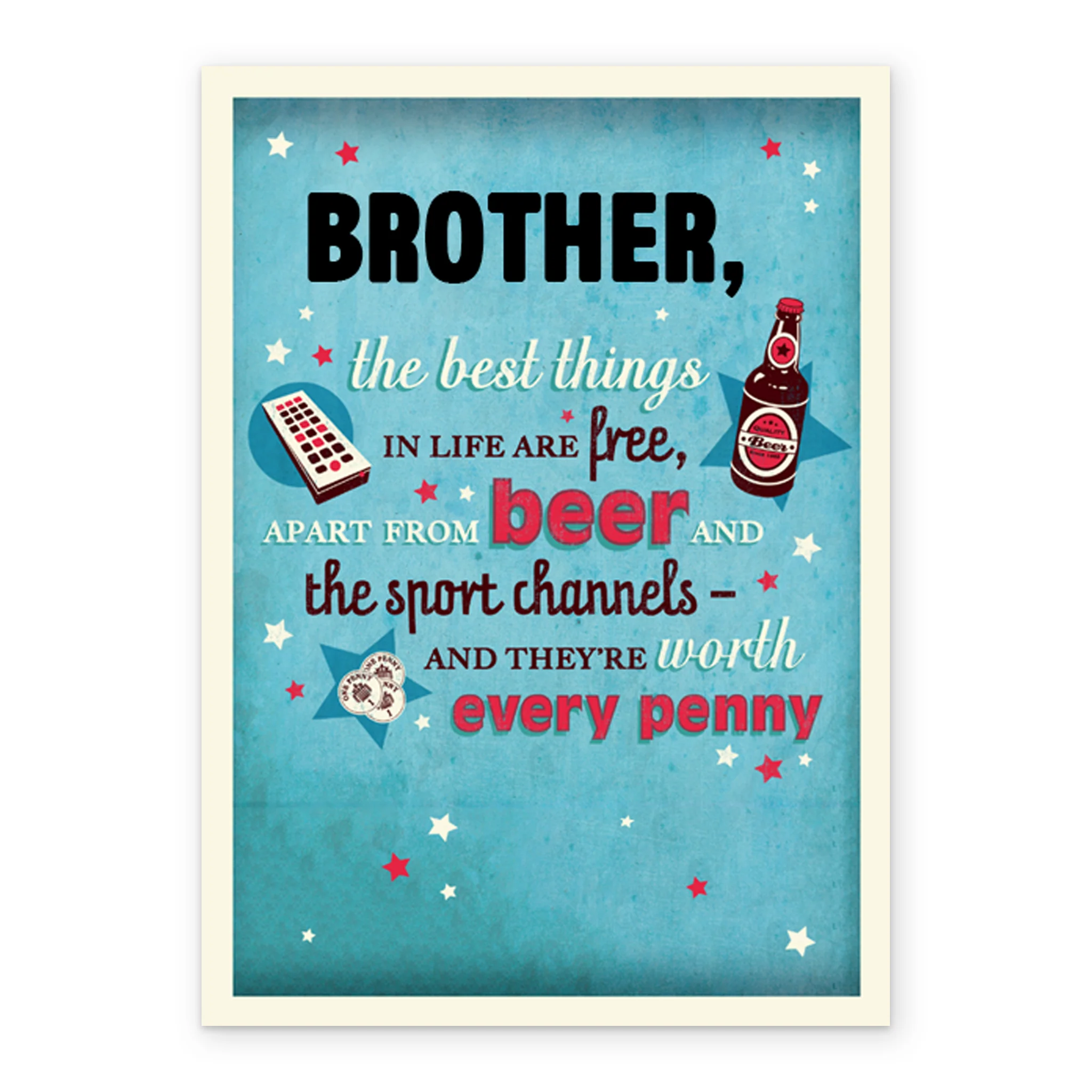 Personalised Beer Sports Channel Brother Card - Image 2