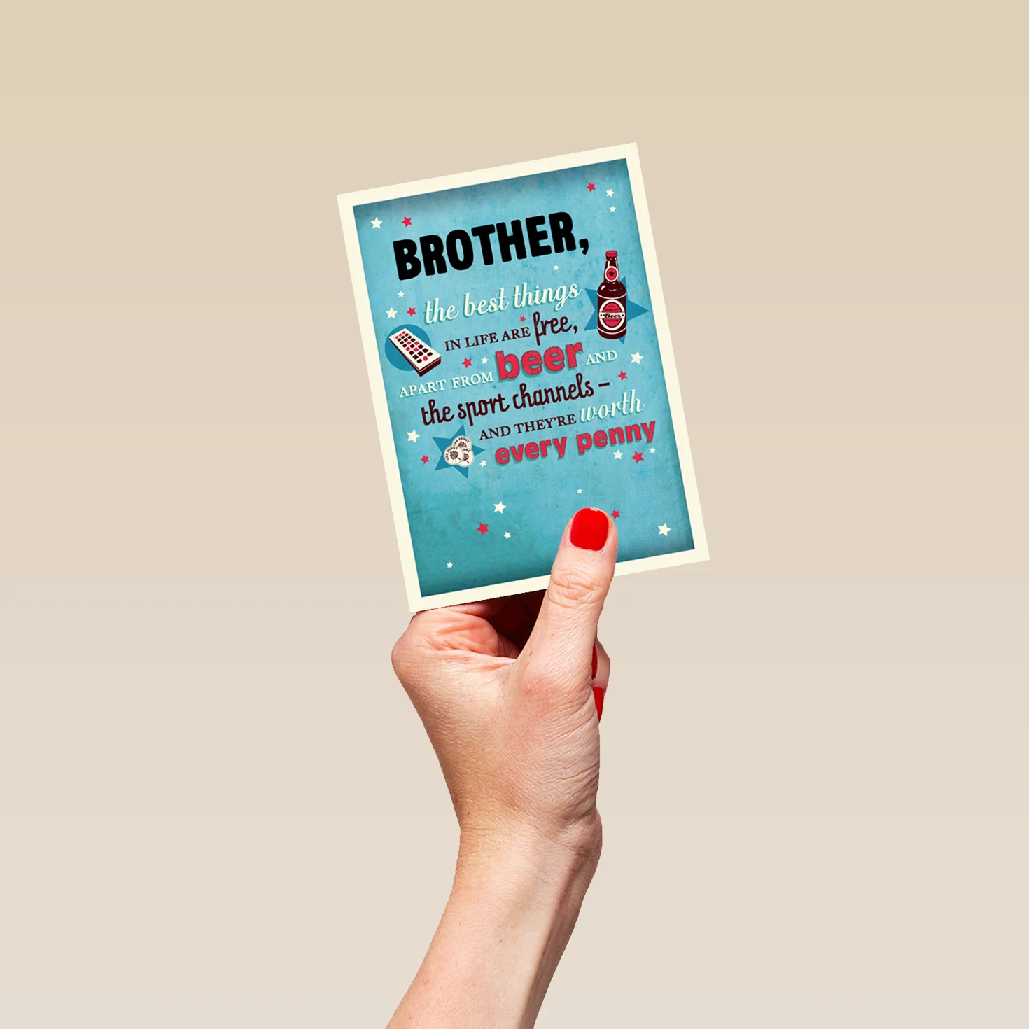 Personalised Beer Sports Channel Brother Card - Image 4