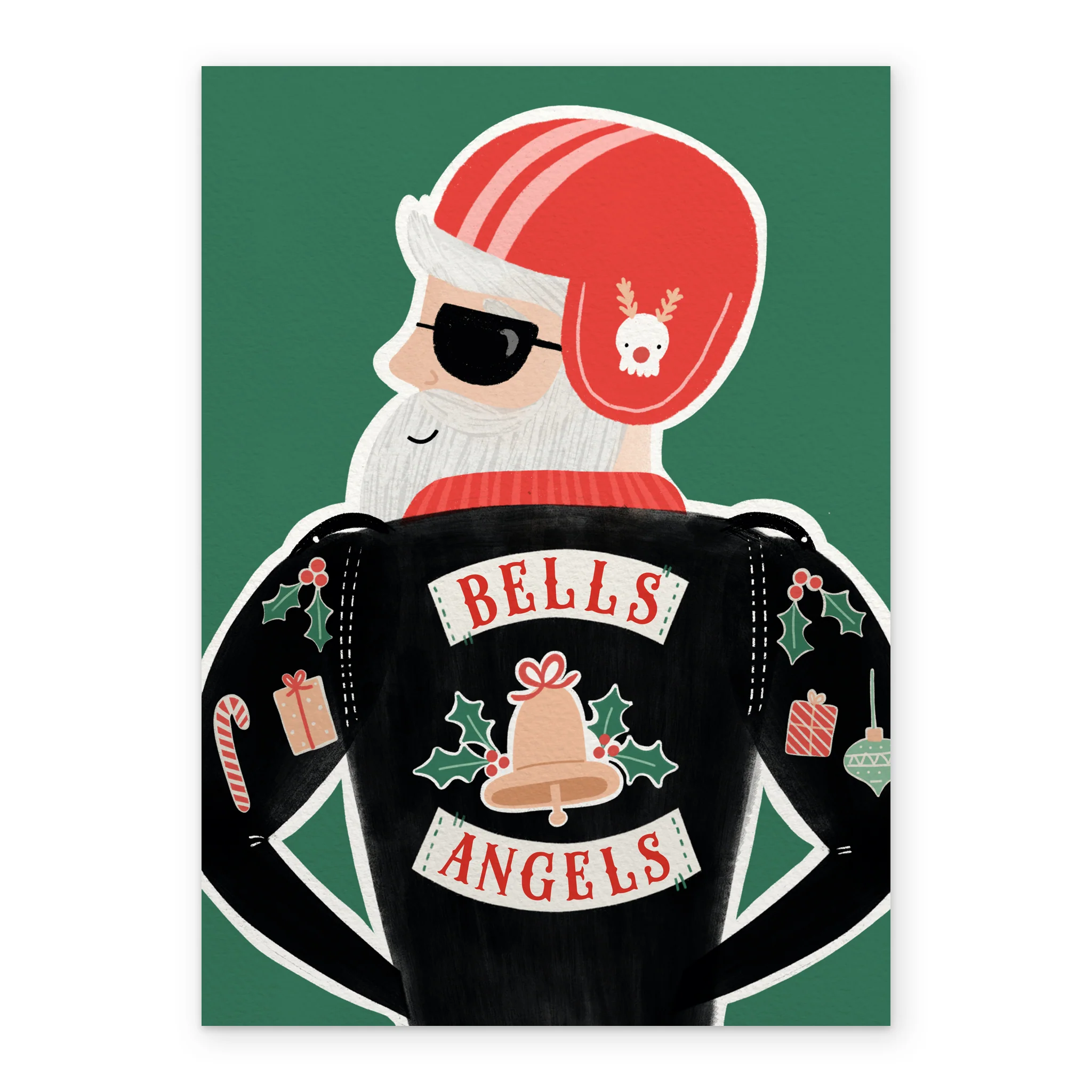 Personalised Bells Angels Biker Santa Christmas Card - Image 2